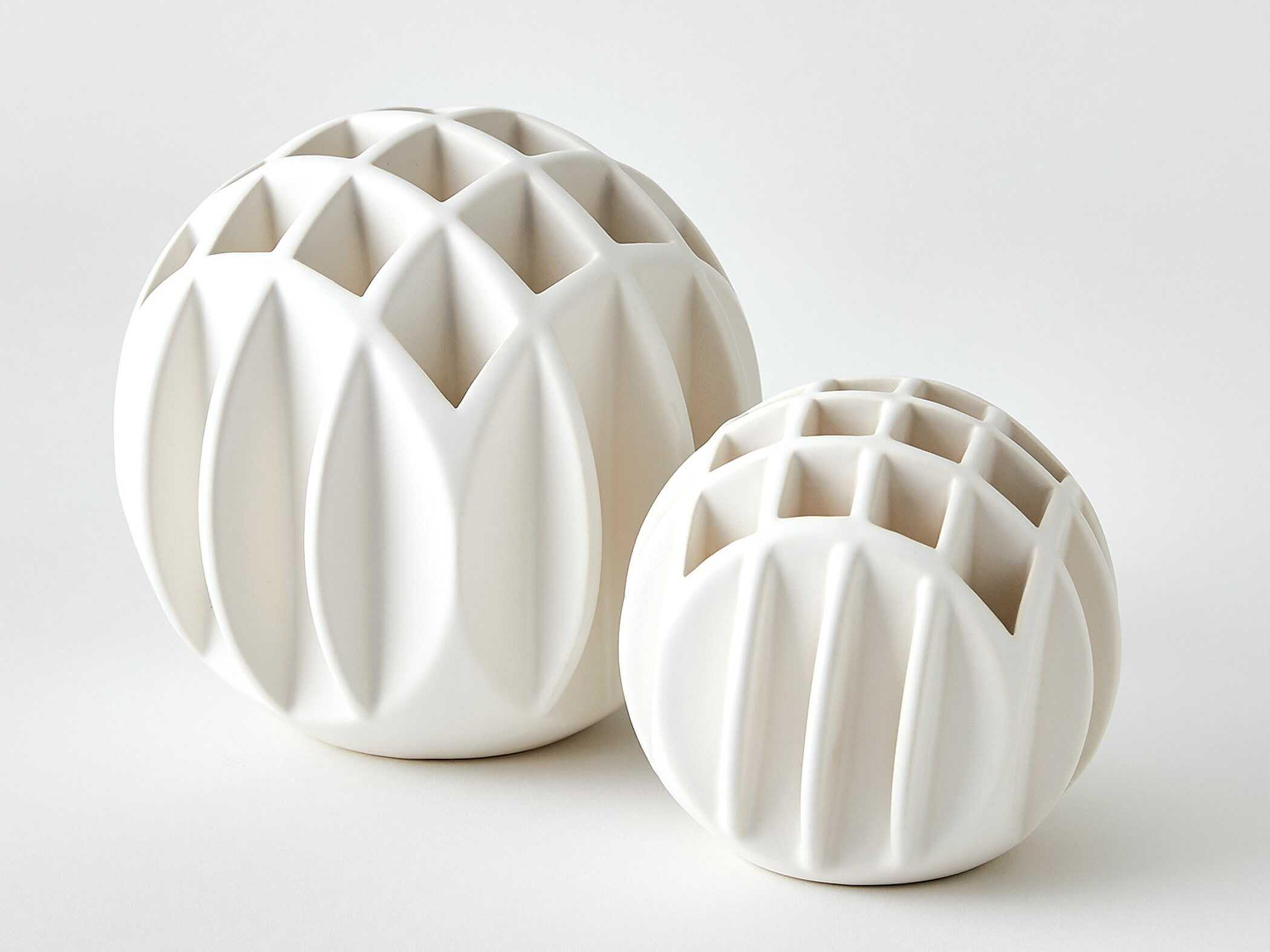 Global Views Bud Ball Matte White Vase