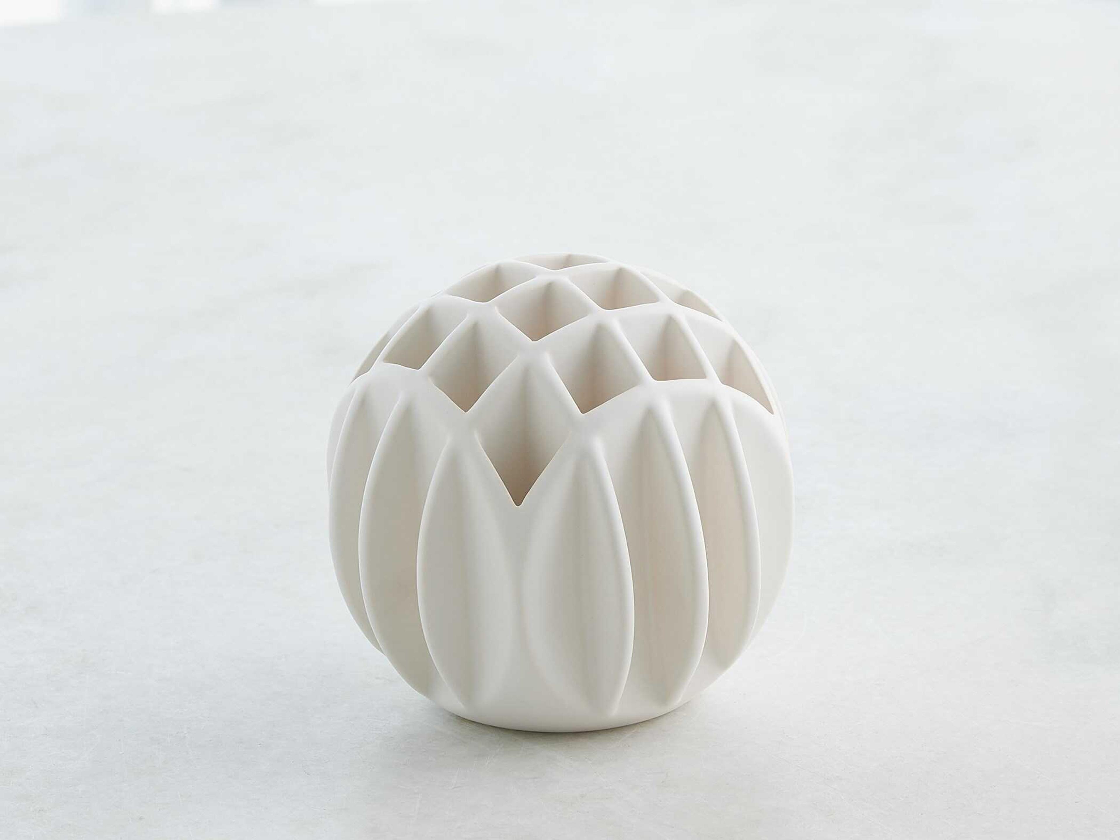Global Views Bud Ball Matte White Vase