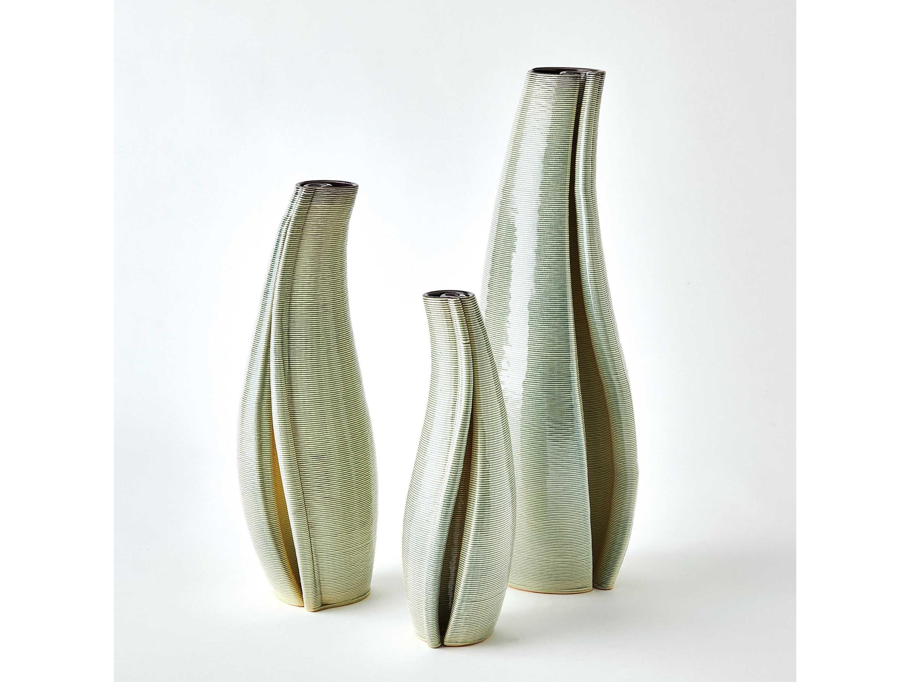 Global Views Rift Green Vase
