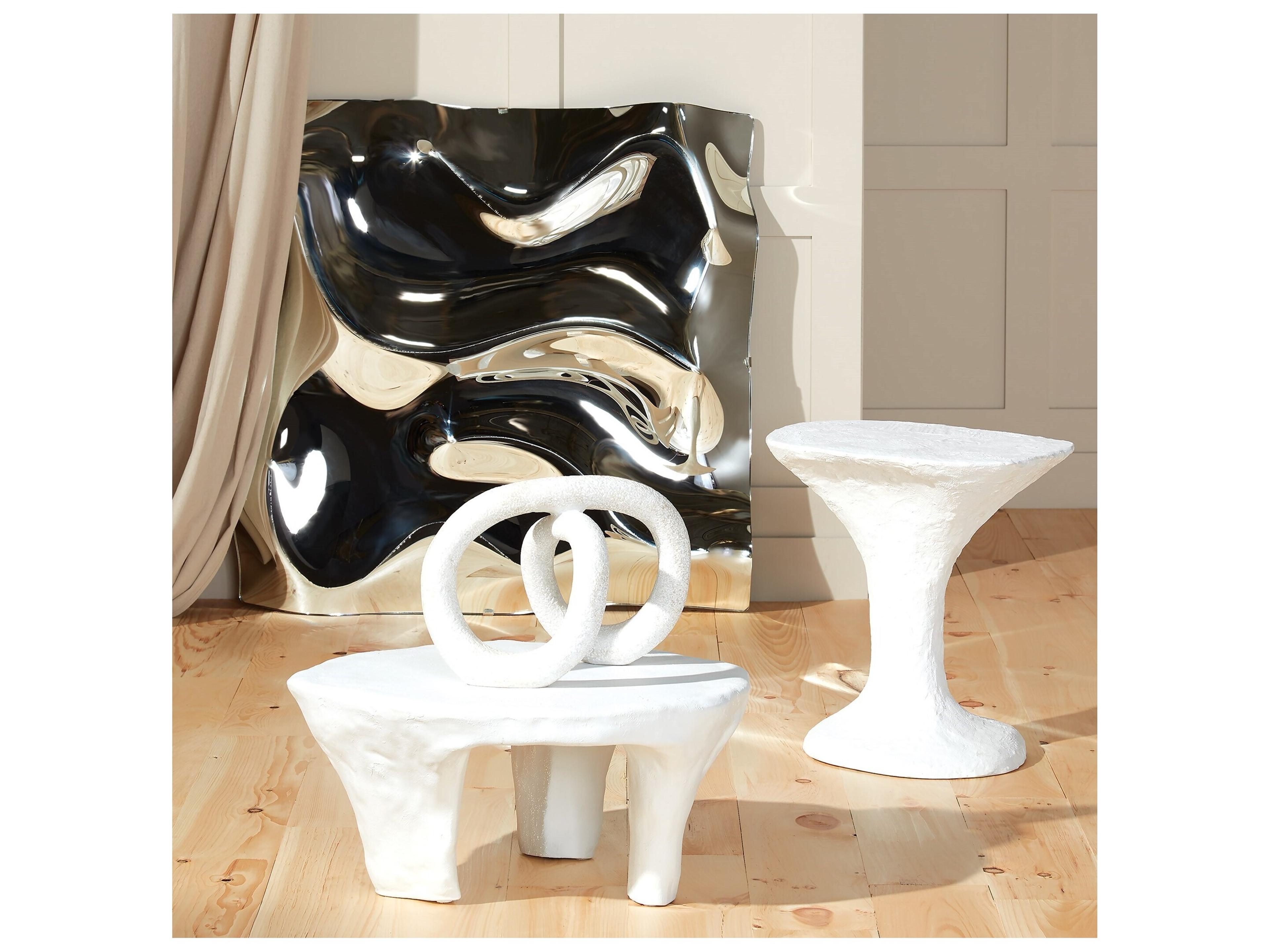 Global Views Oval Ceramic End Table
