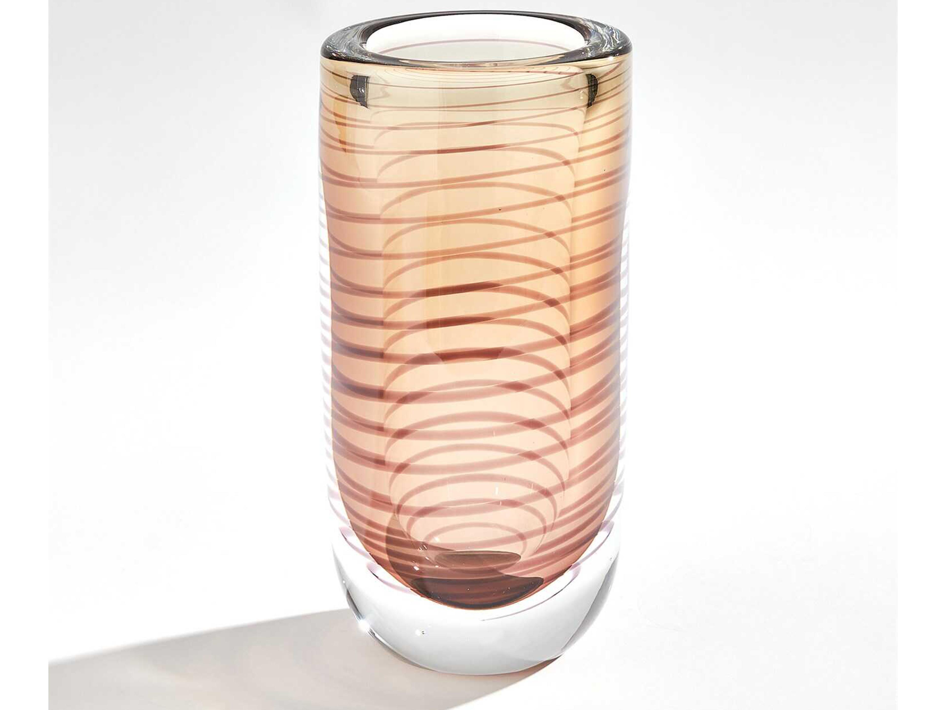 Spiraled Amber Vase