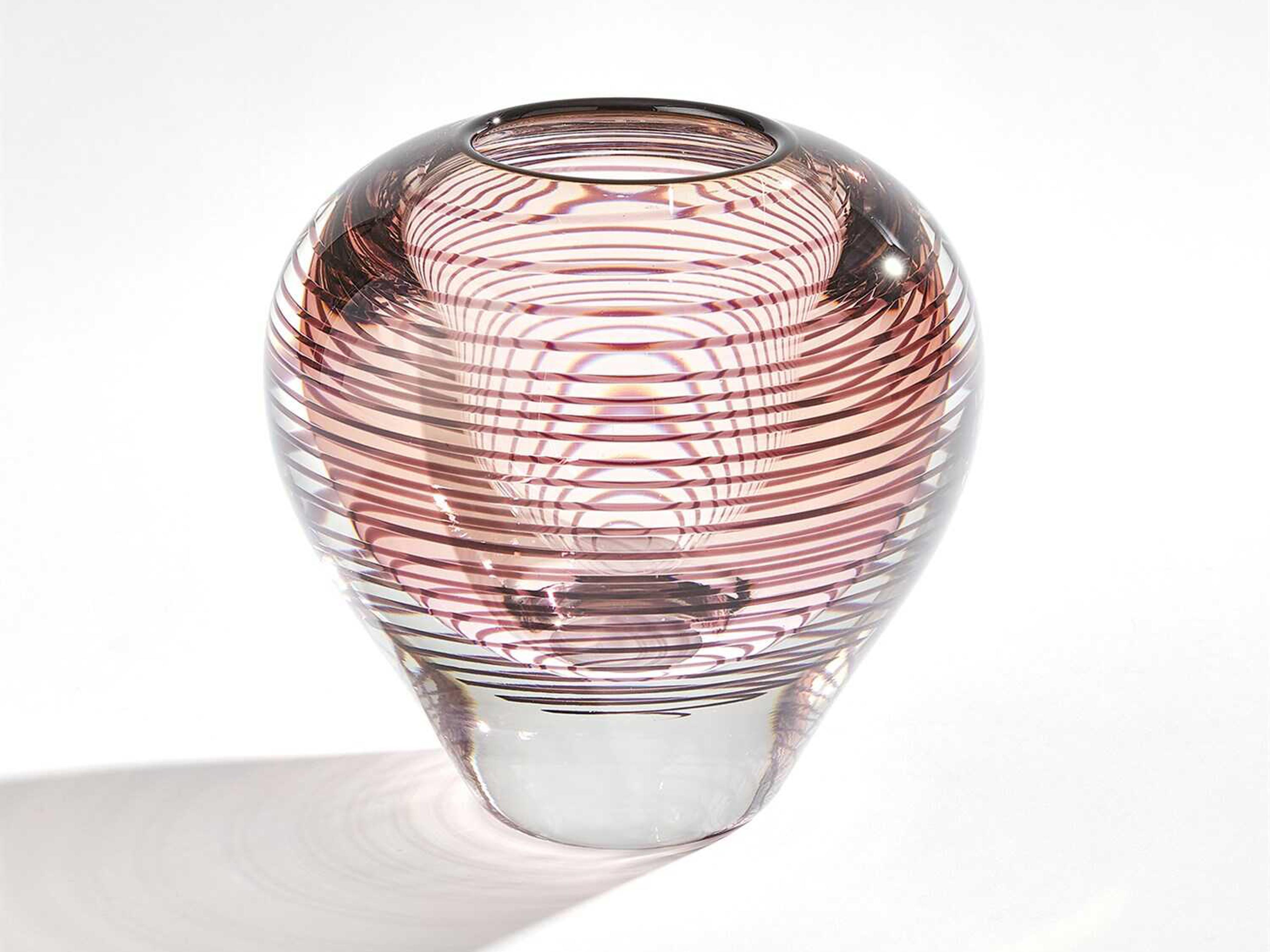 Spiraled Amber 9" Vase