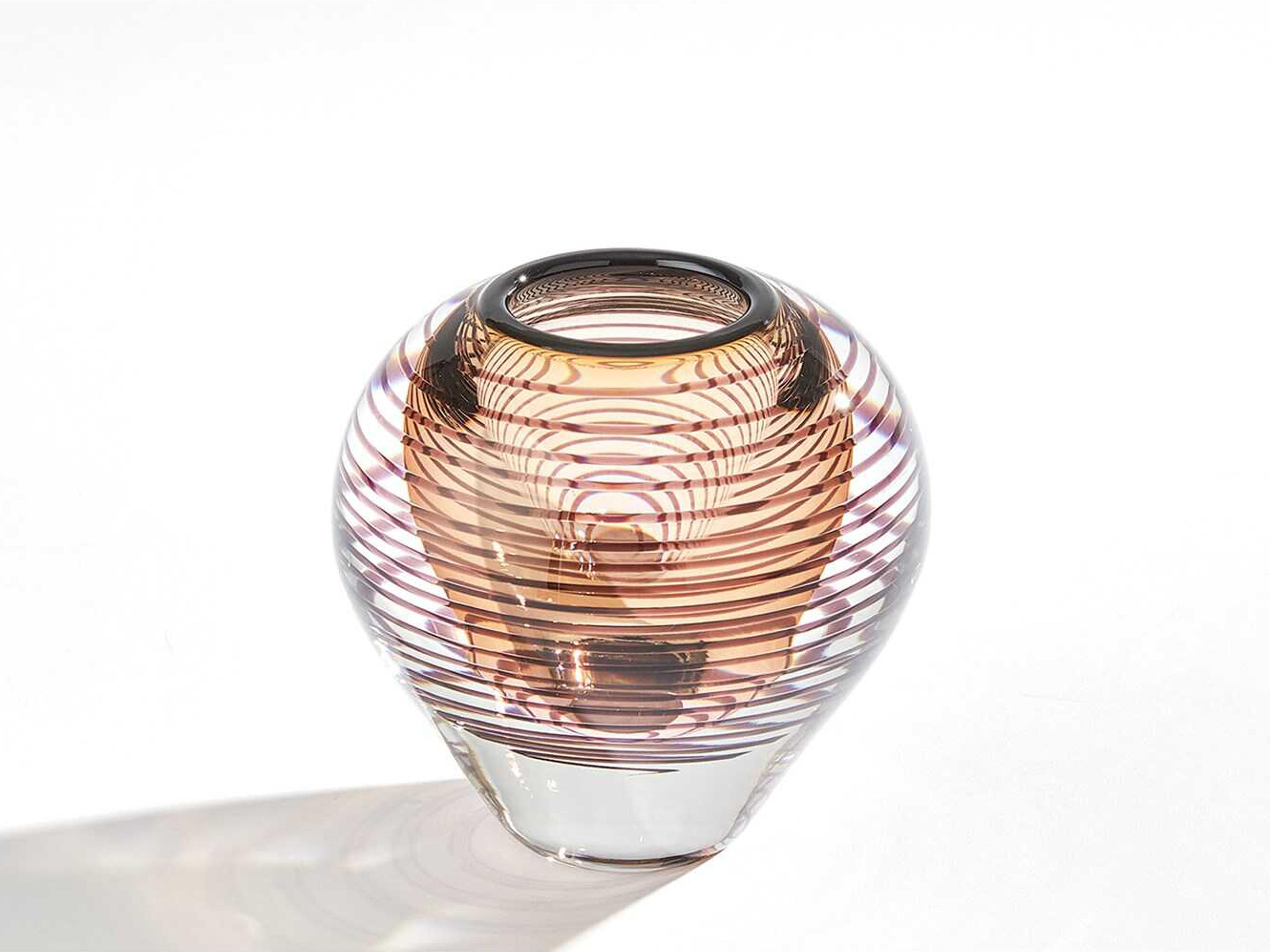 Spiraled Amber 6" Vase