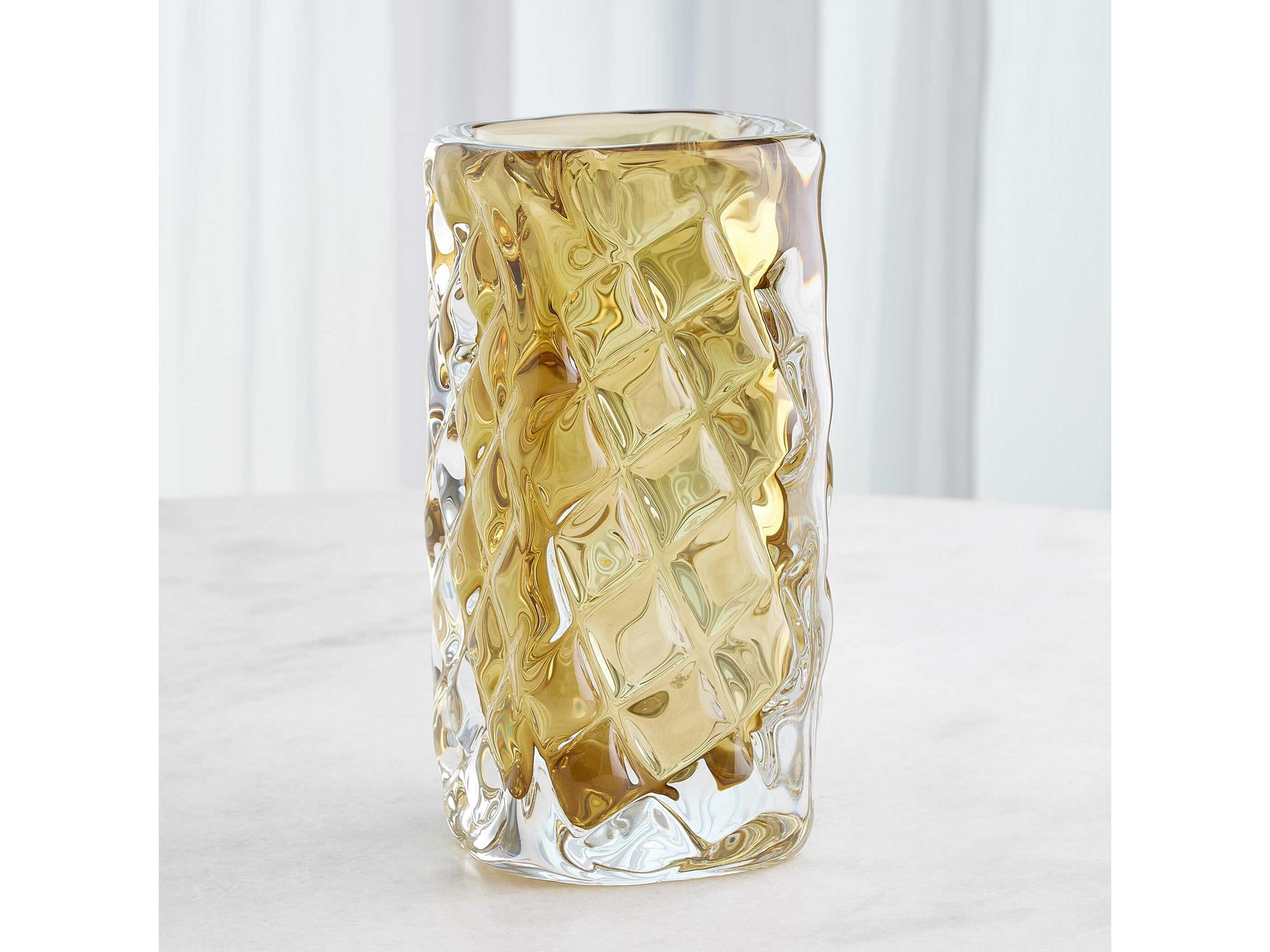 Global Views Quilted Moss Green Vase