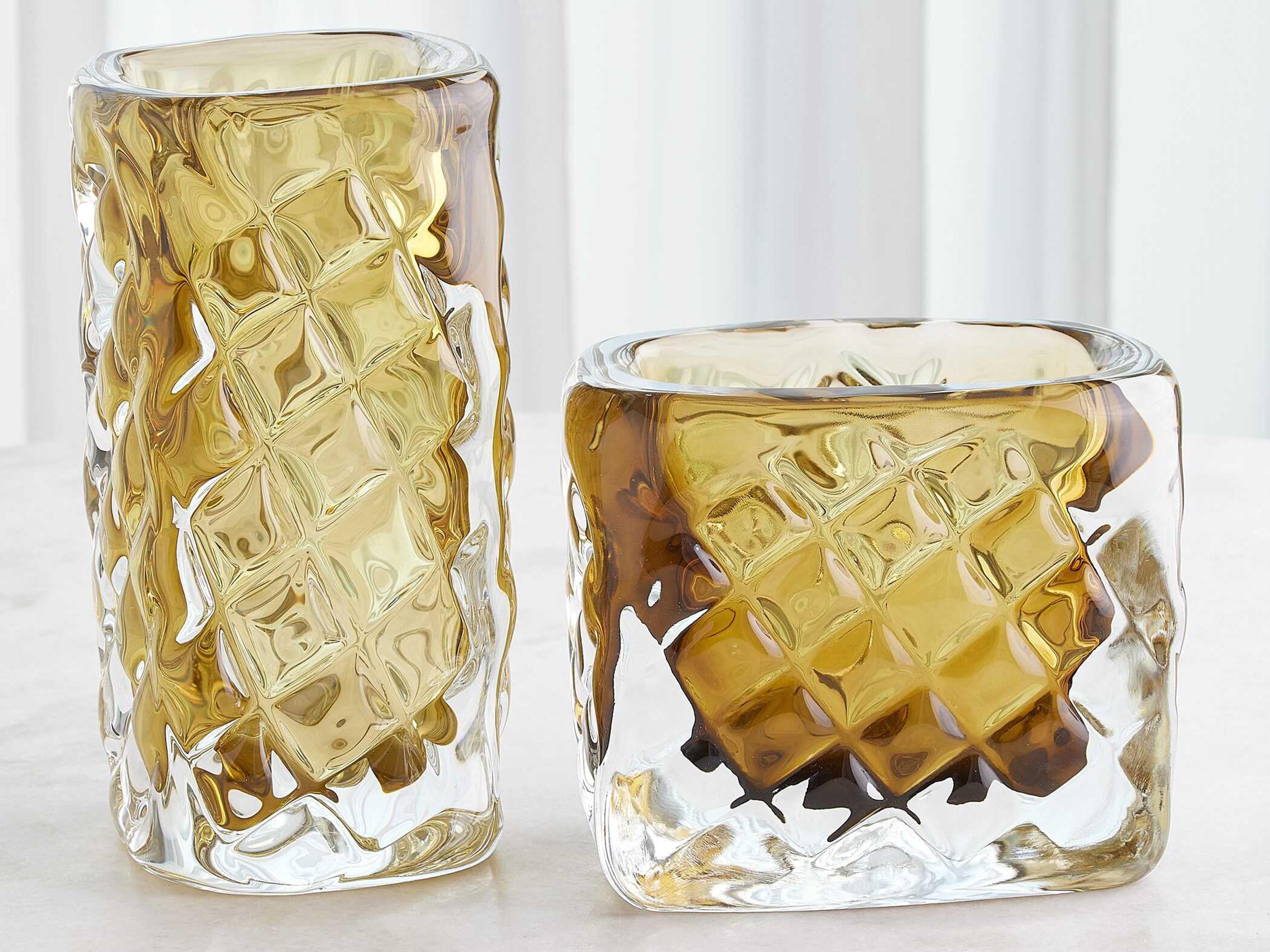 Global Views Quilted Moss Green Vase