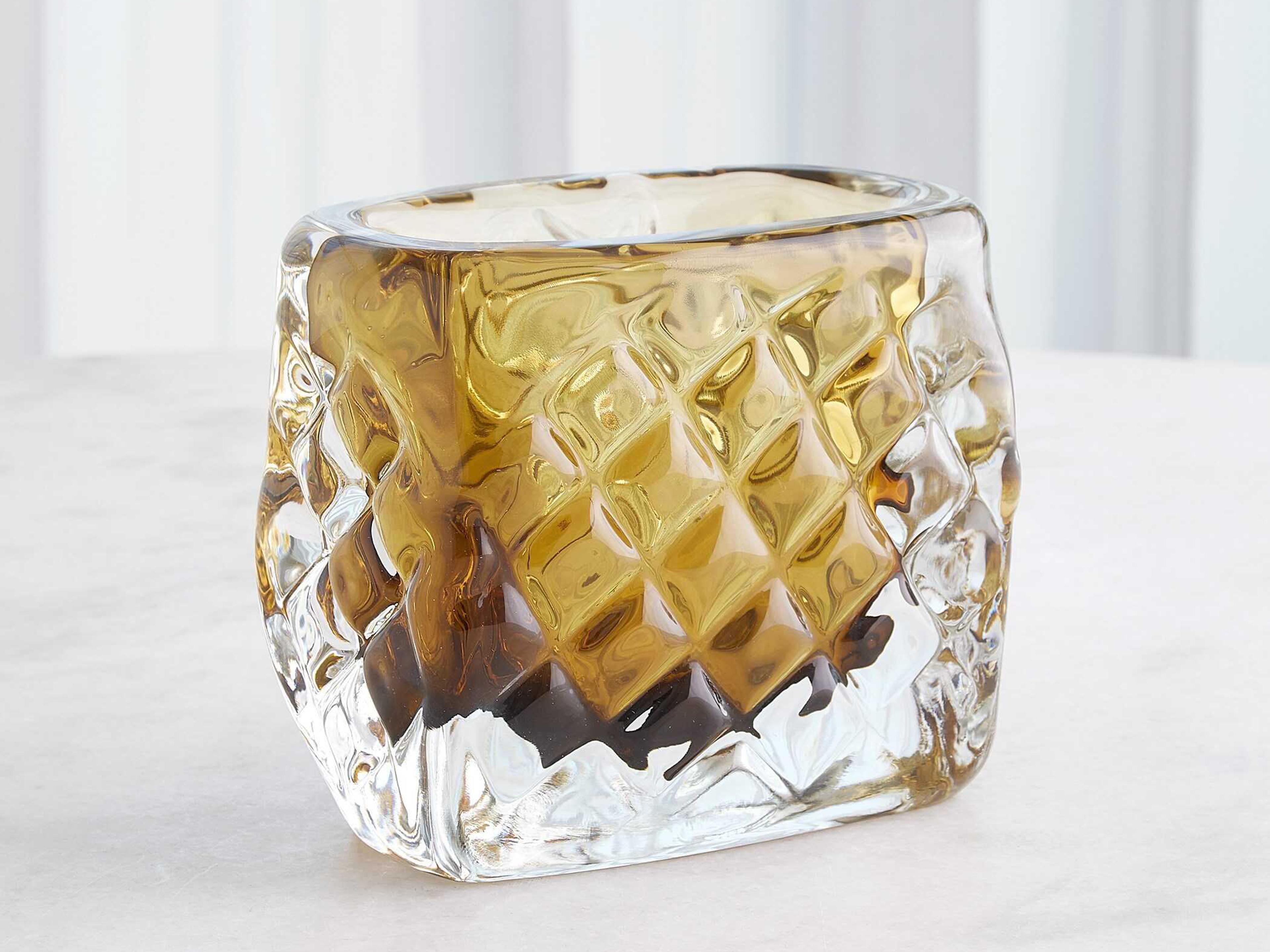 Global Views Quilted Moss Green Vase