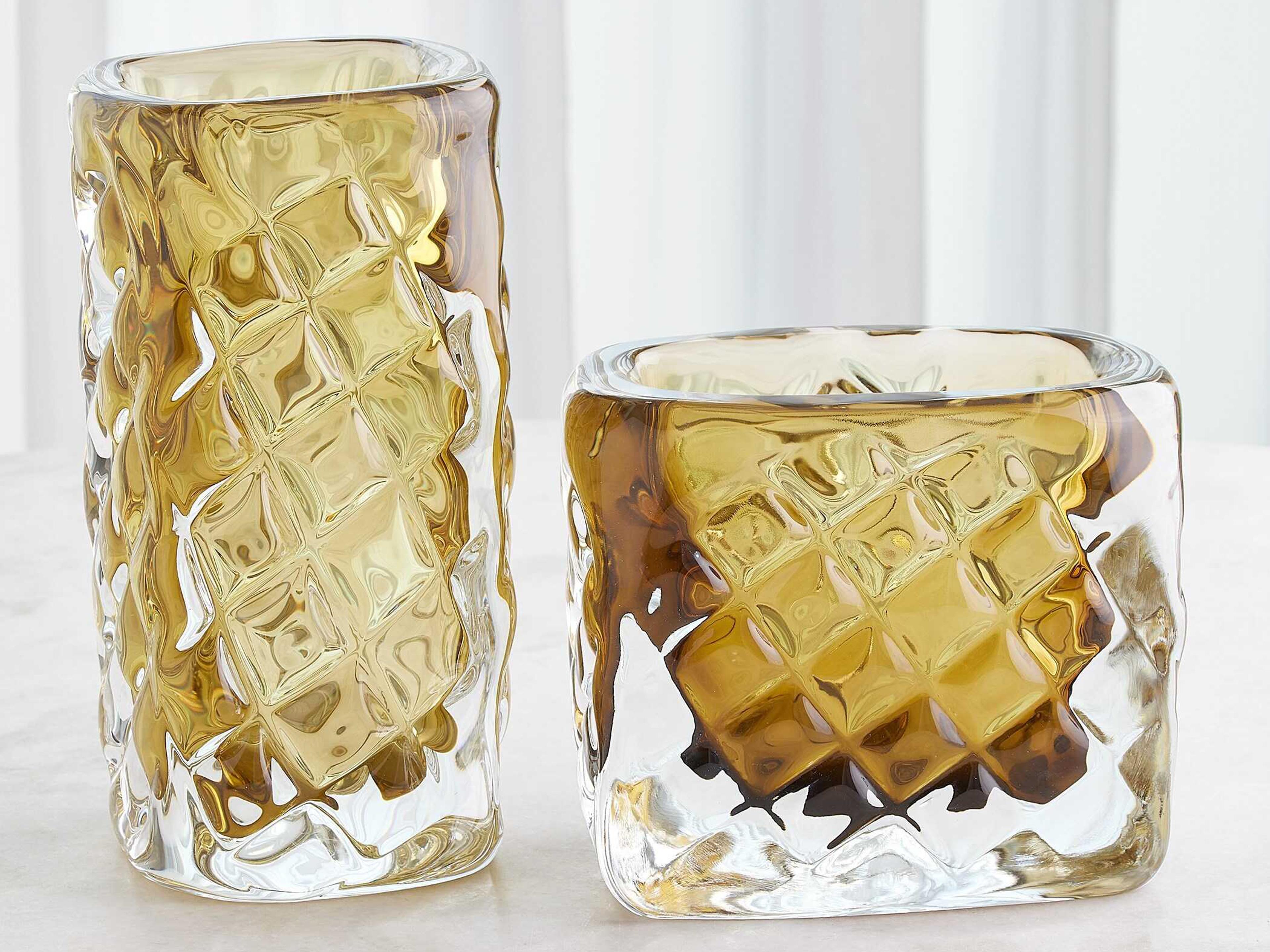 Global Views Quilted Moss Green Vase