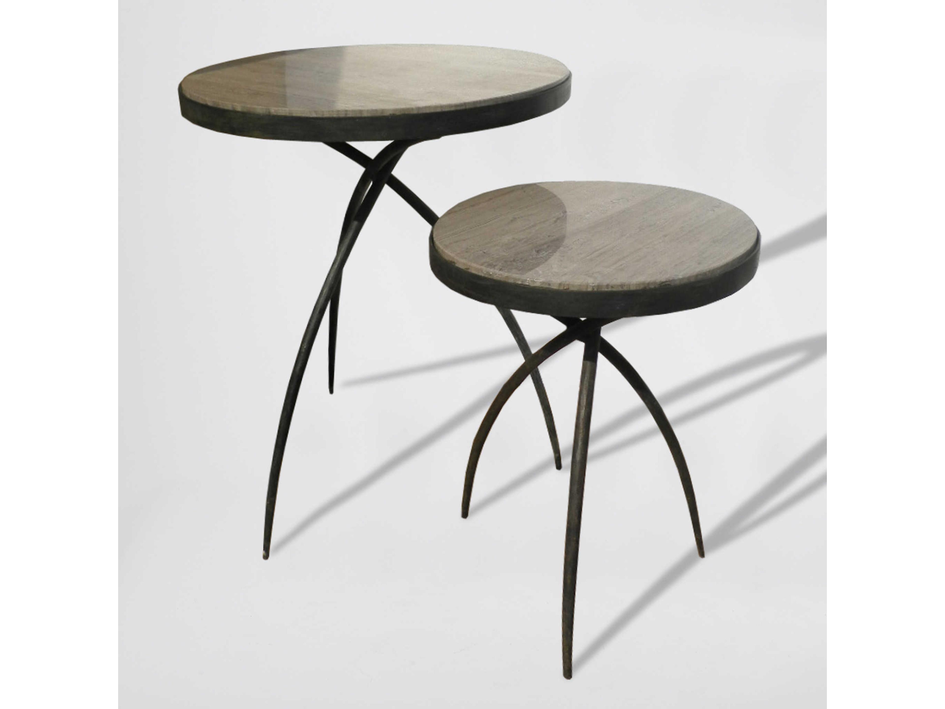 Global Views Tripod Round Marble End Table