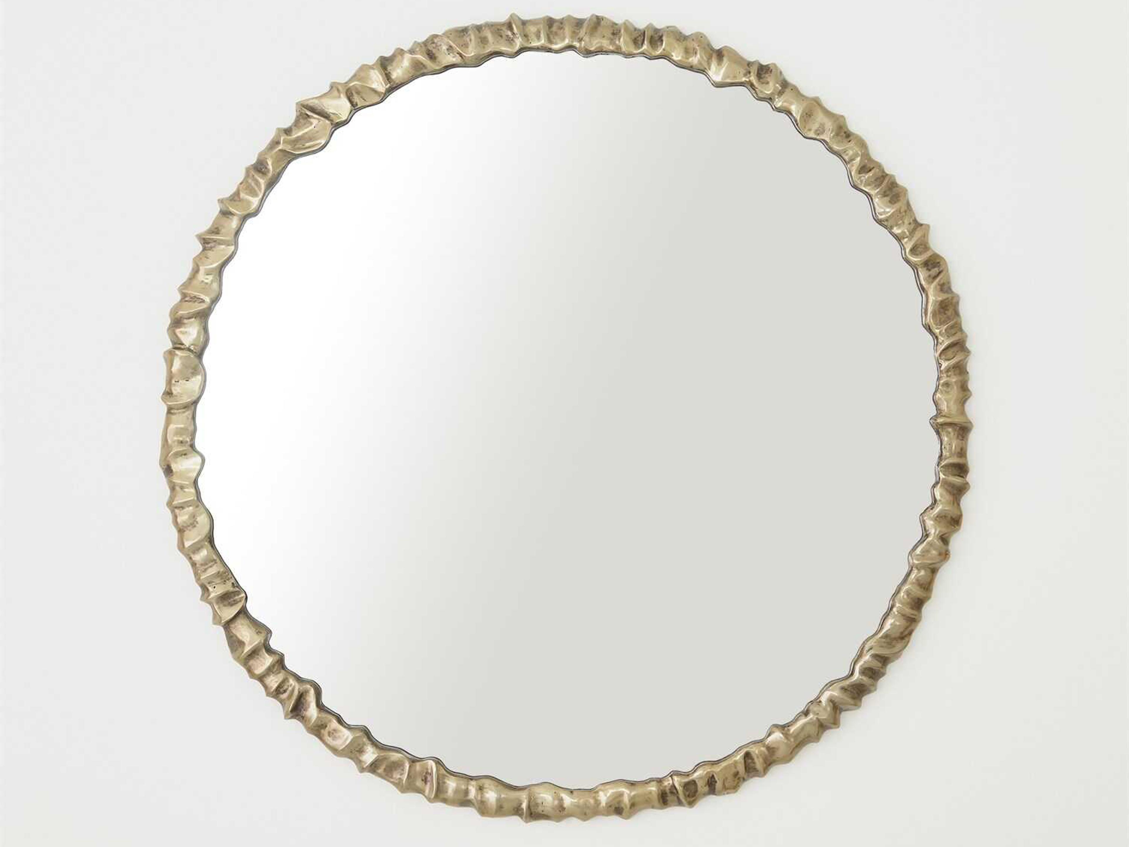 Global Views Brass Round Wall Mirror