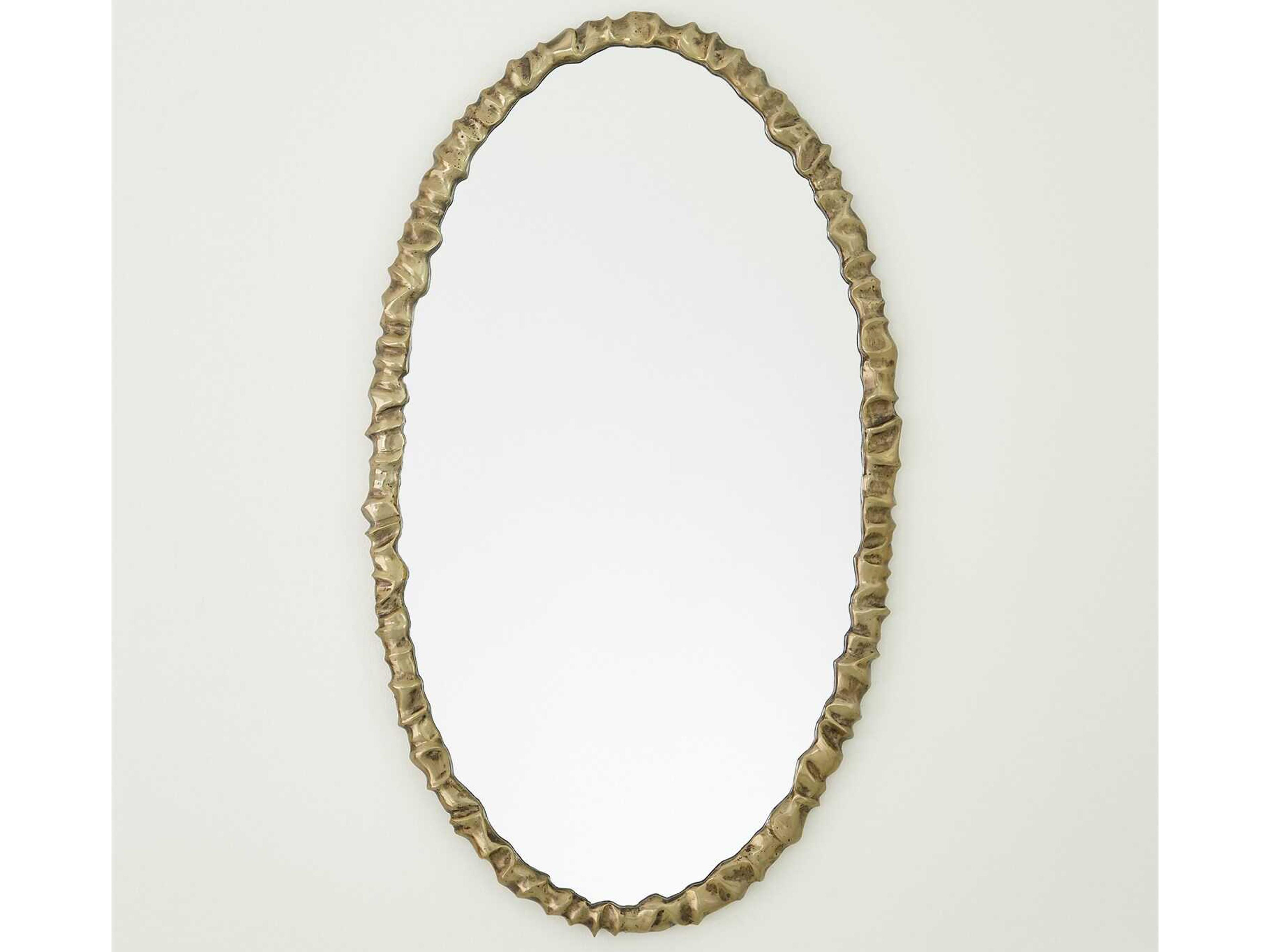 Global Views Brass Oval Wall Mirror