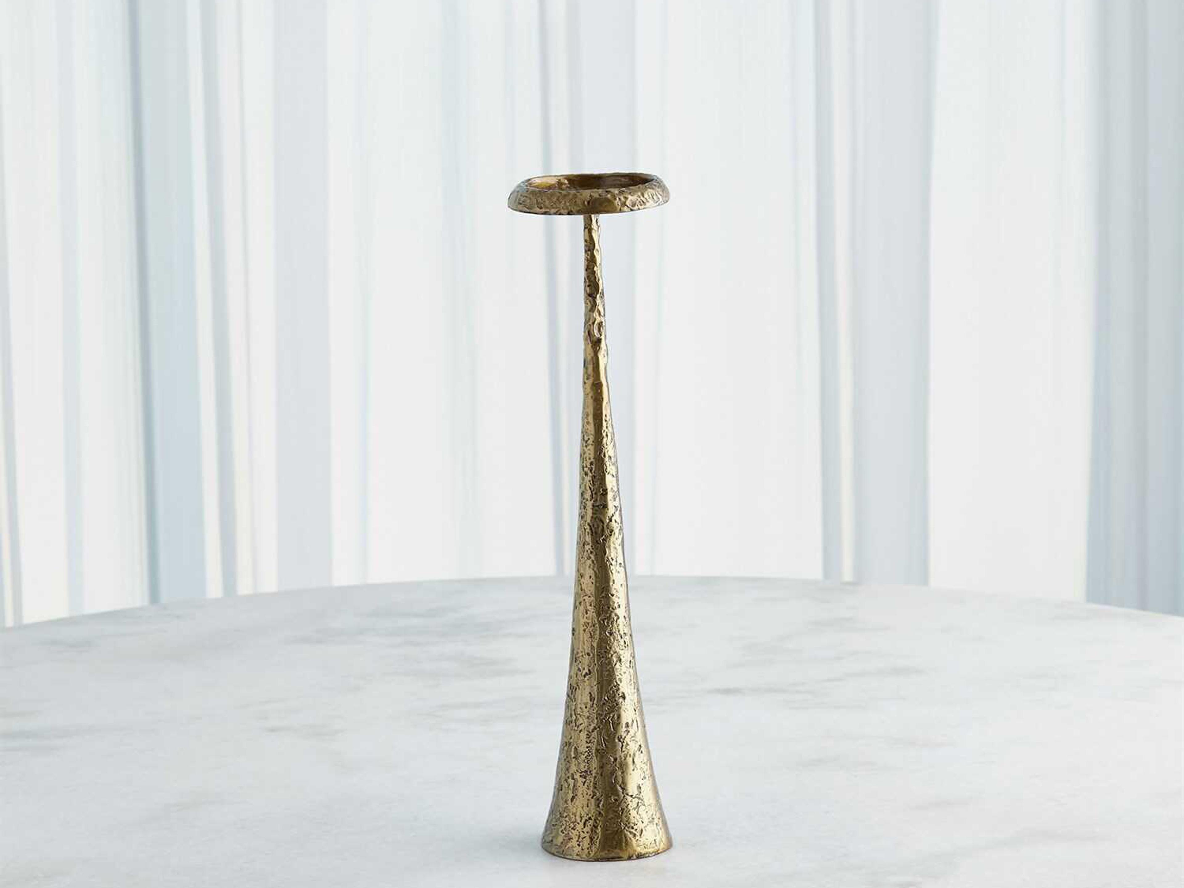 Global Views Beacon Brass 18" High Candle Holder