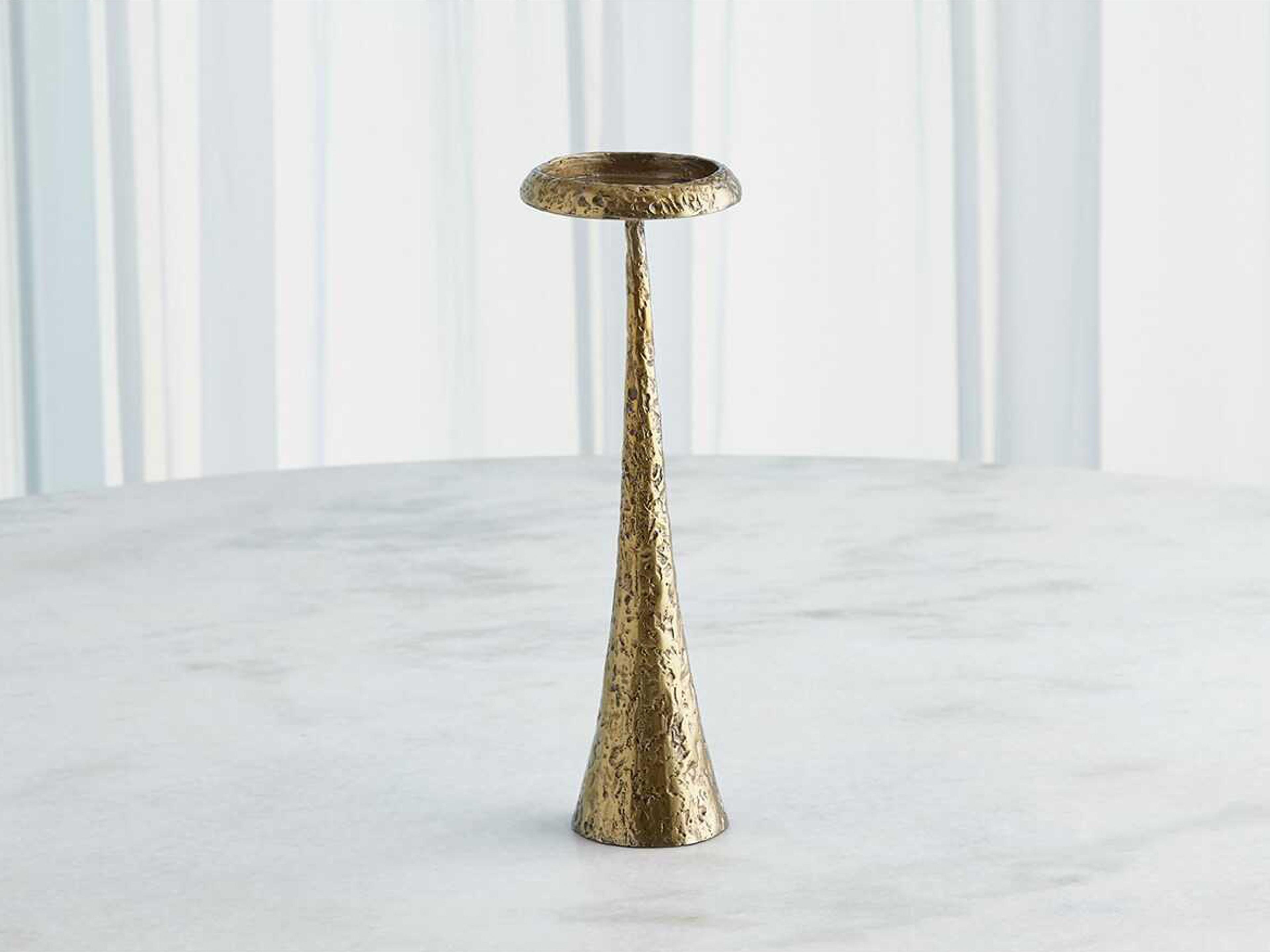 Global Views Beacon Brass 13" High Candle Holder