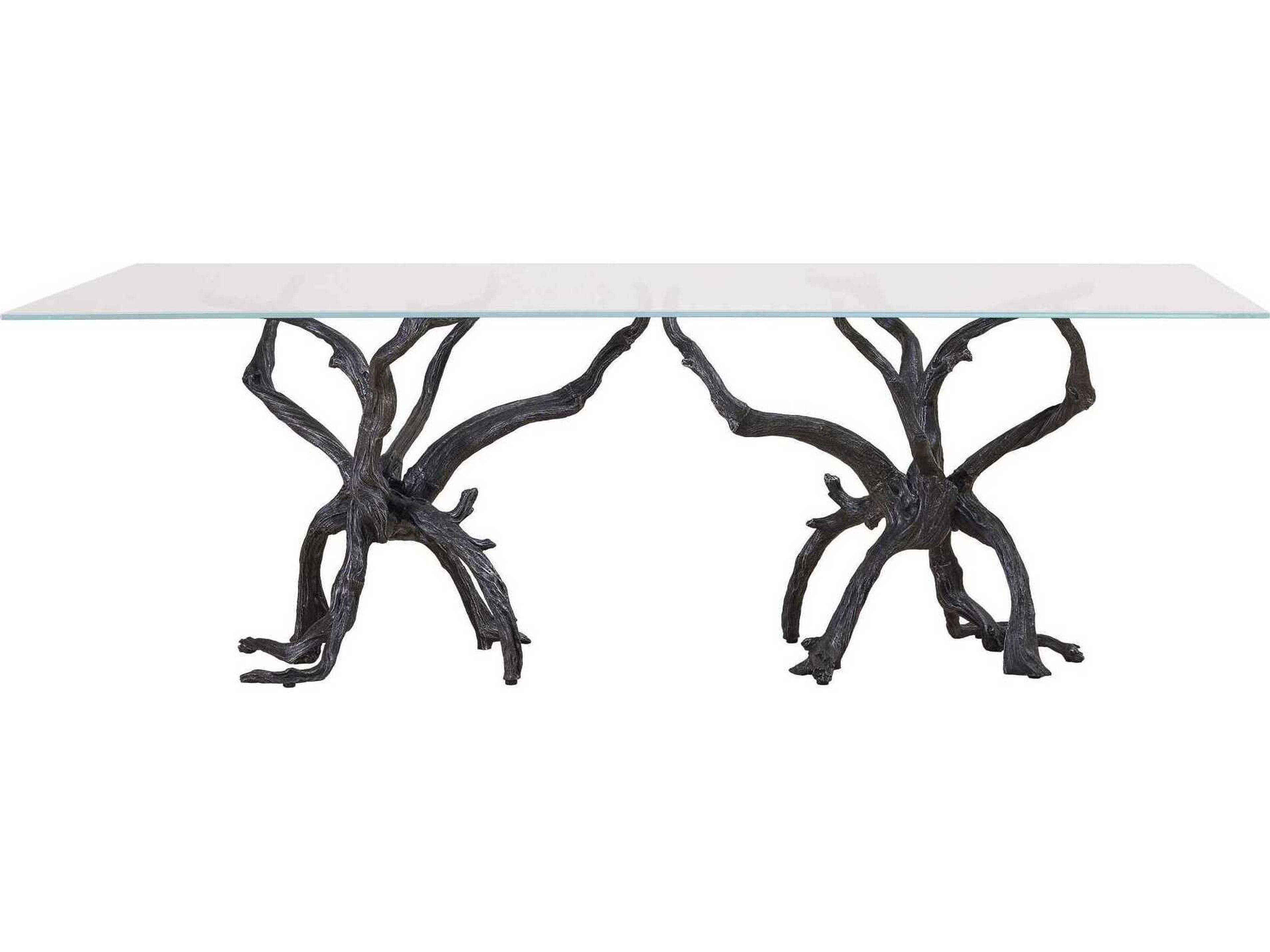 Monterey Rectangular Glass Natural Iron Dining Table