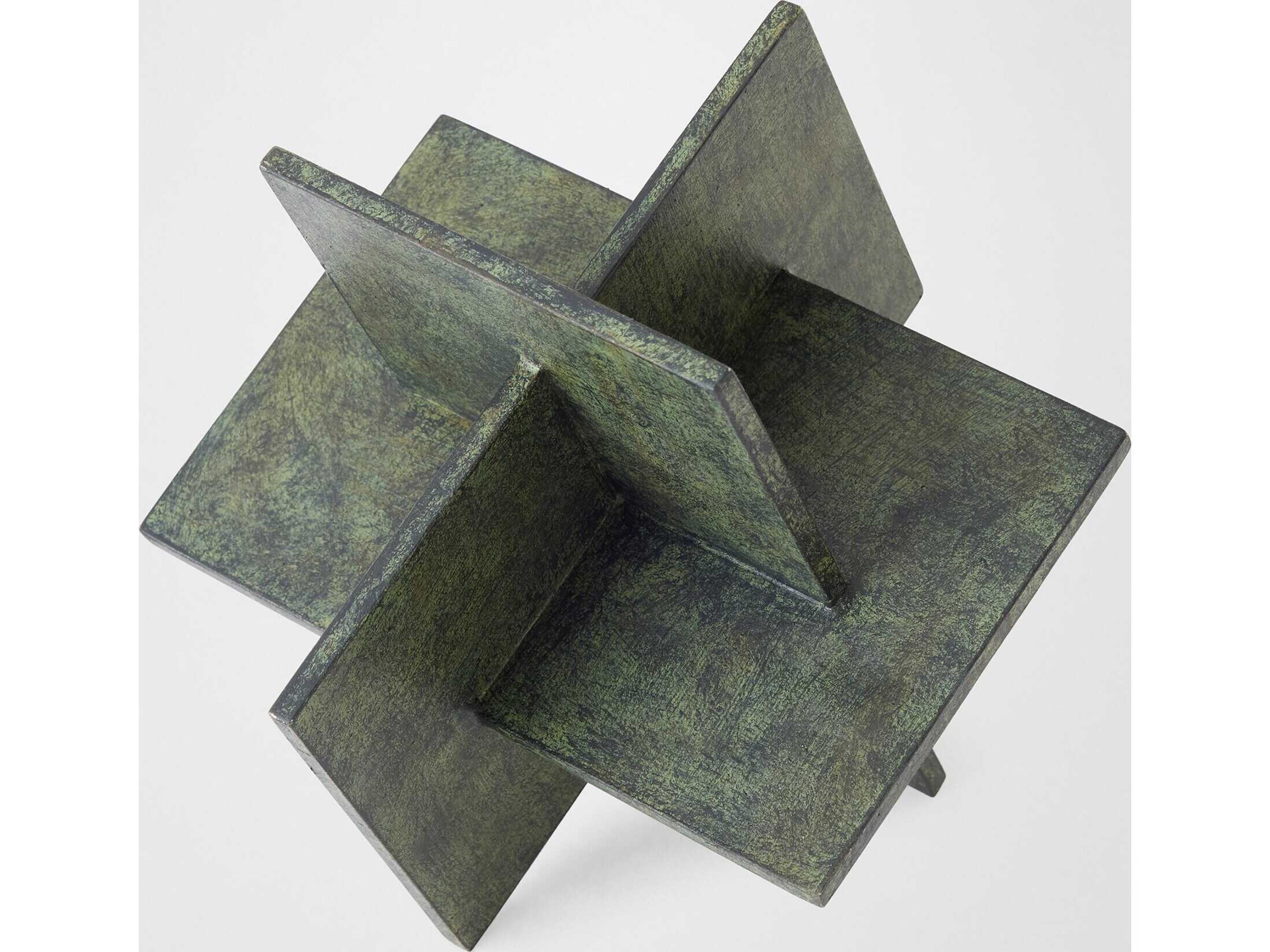 Global Views Cubist Verdigris Sculpture