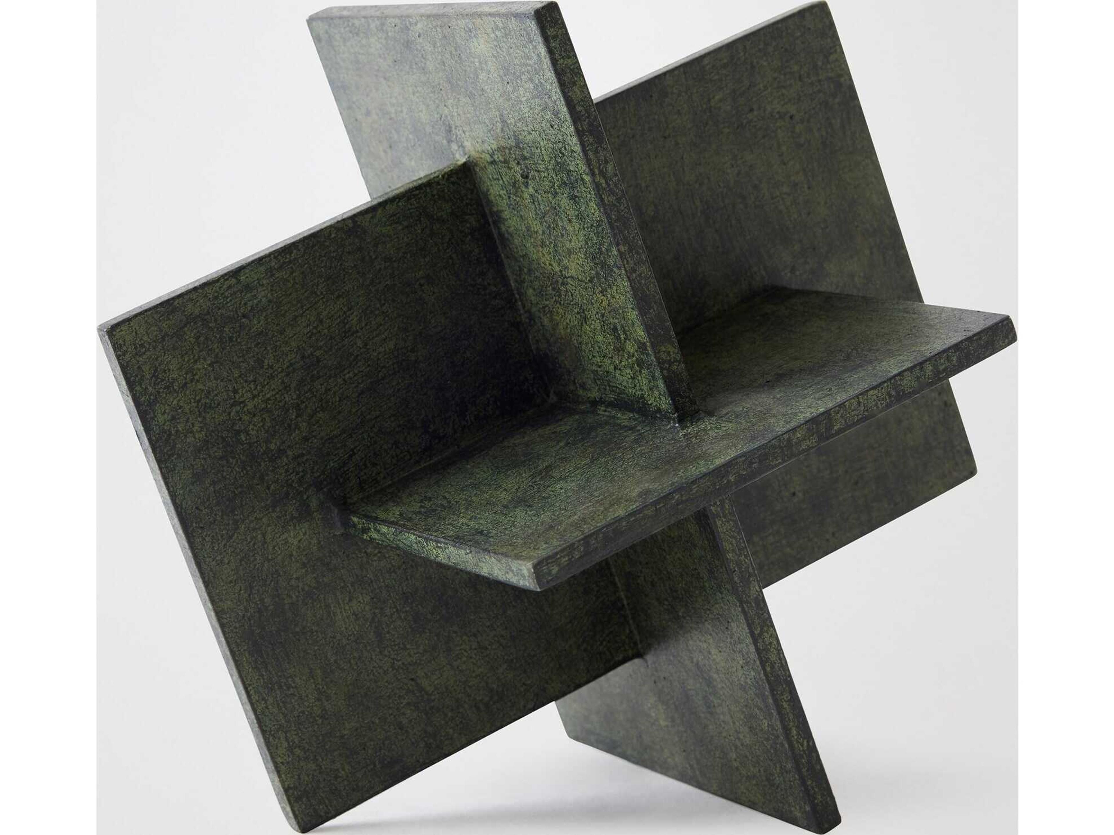 Global Views Cubist Verdigris Sculpture