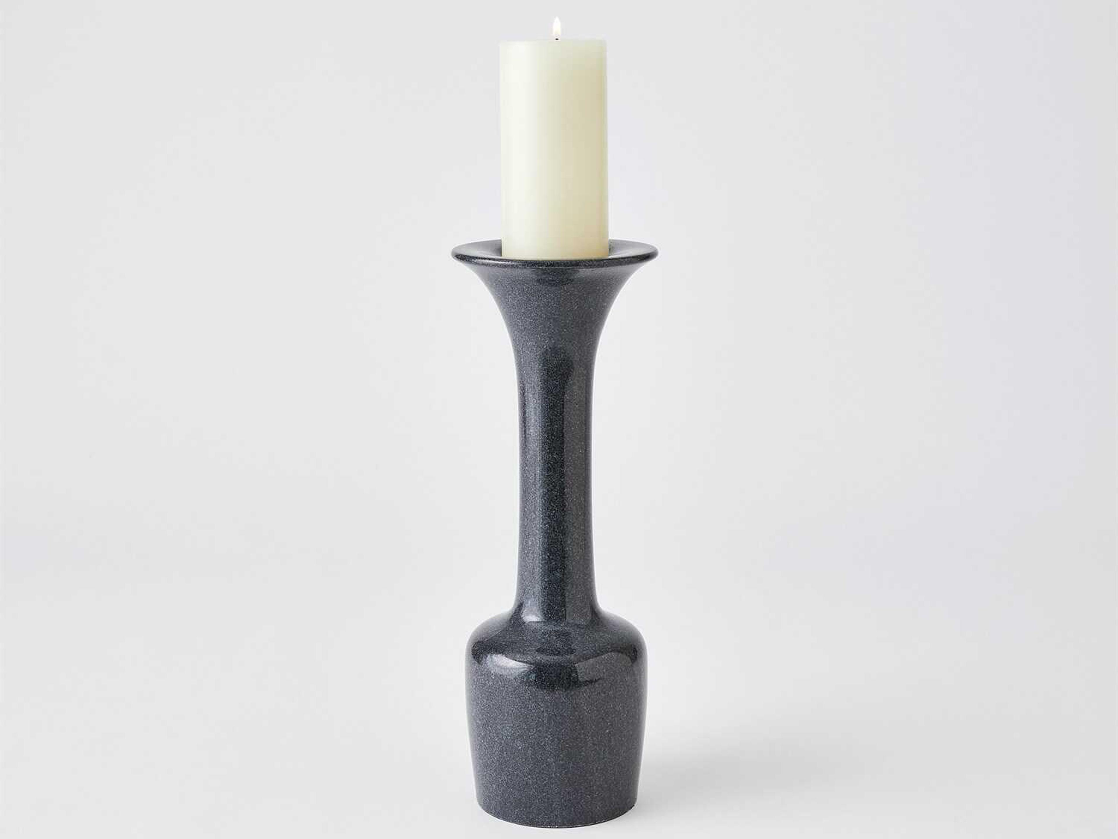 Global Views Calyx Black 16" High Candle Holder