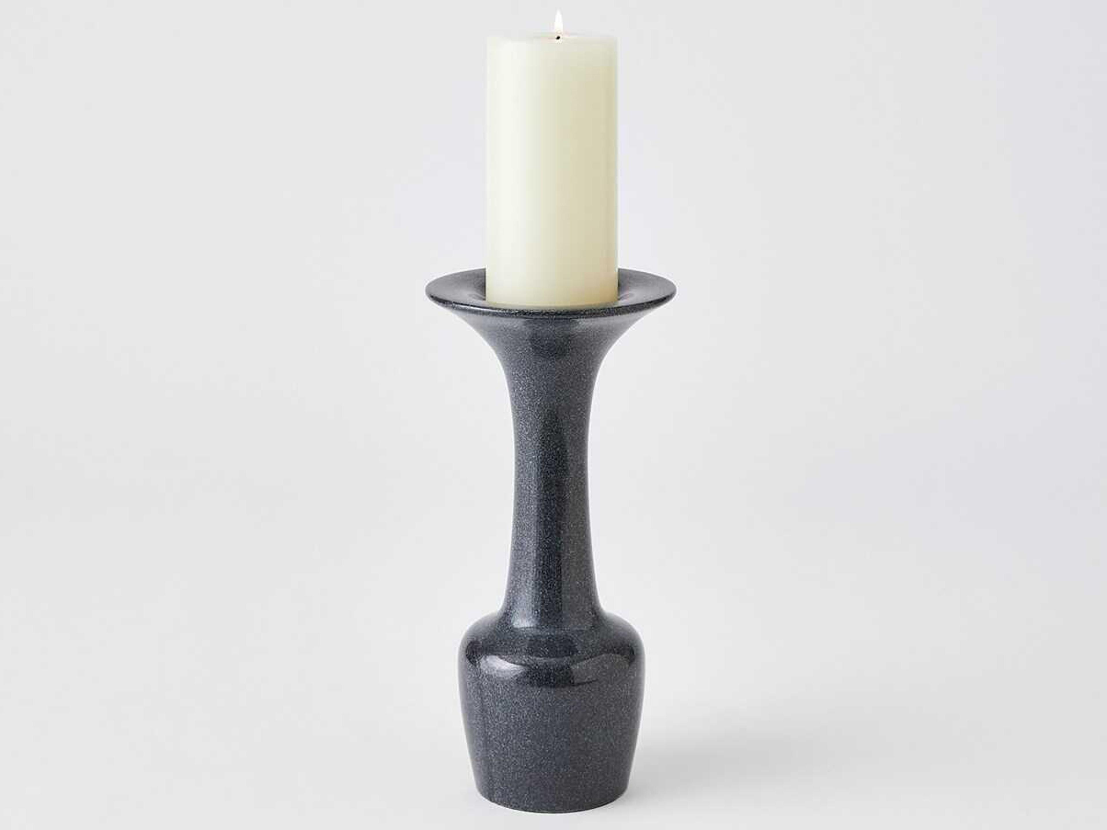 Global Views Calyx Black 12" High Candle Holder