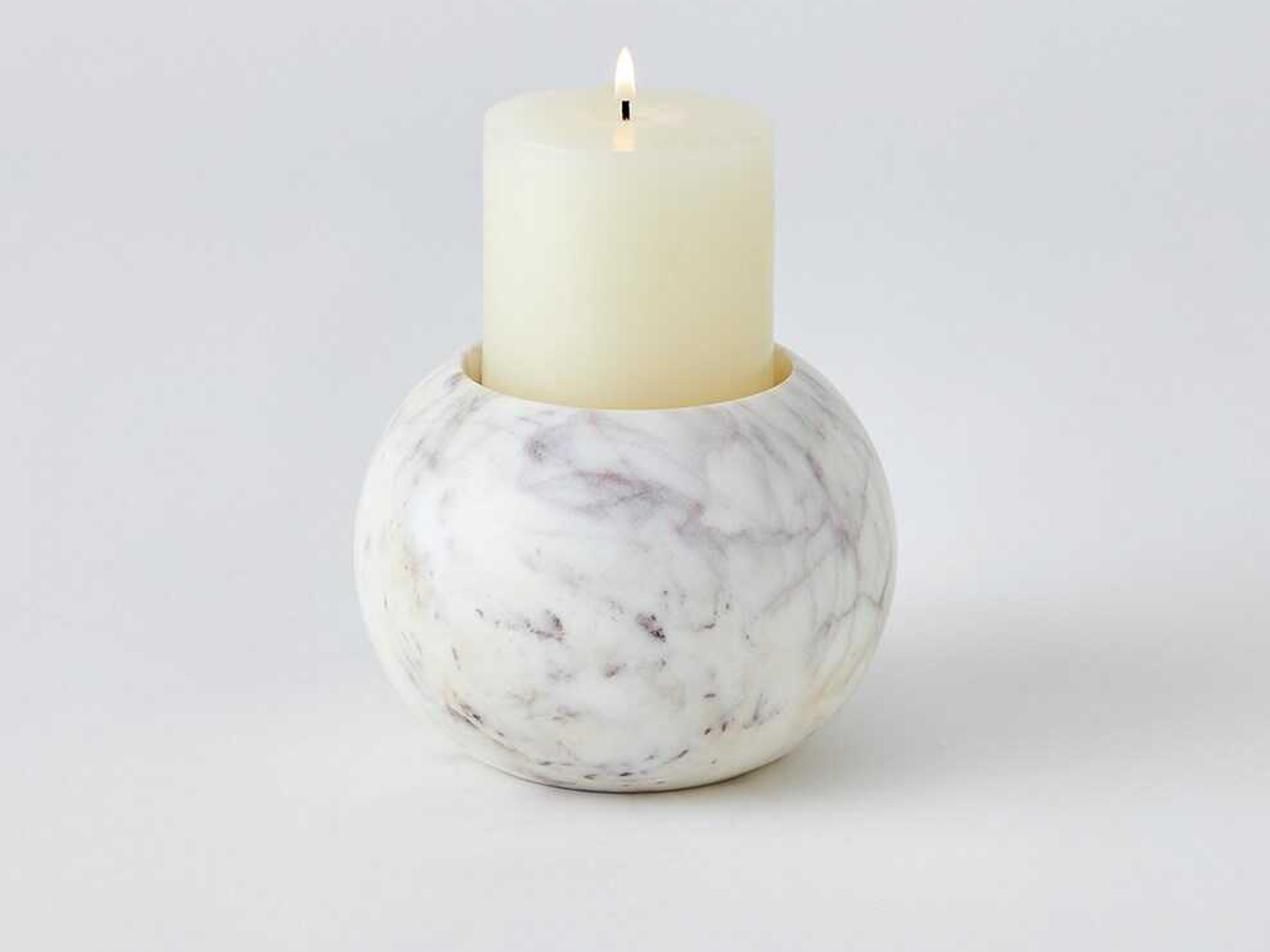 Globe White Candle Holder