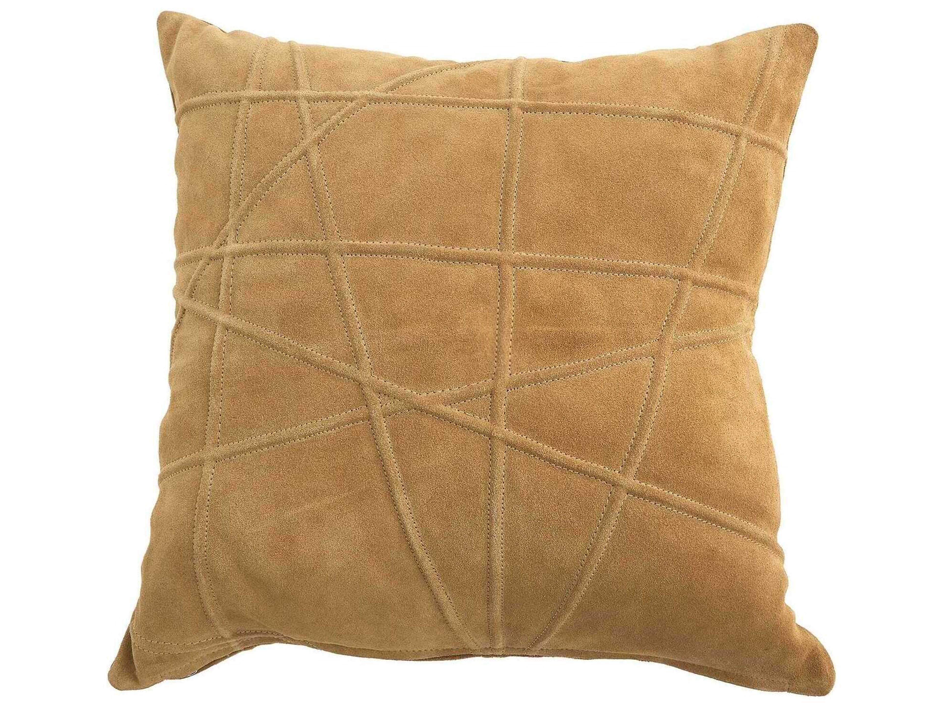 Crossroads Camel Suede Pillow