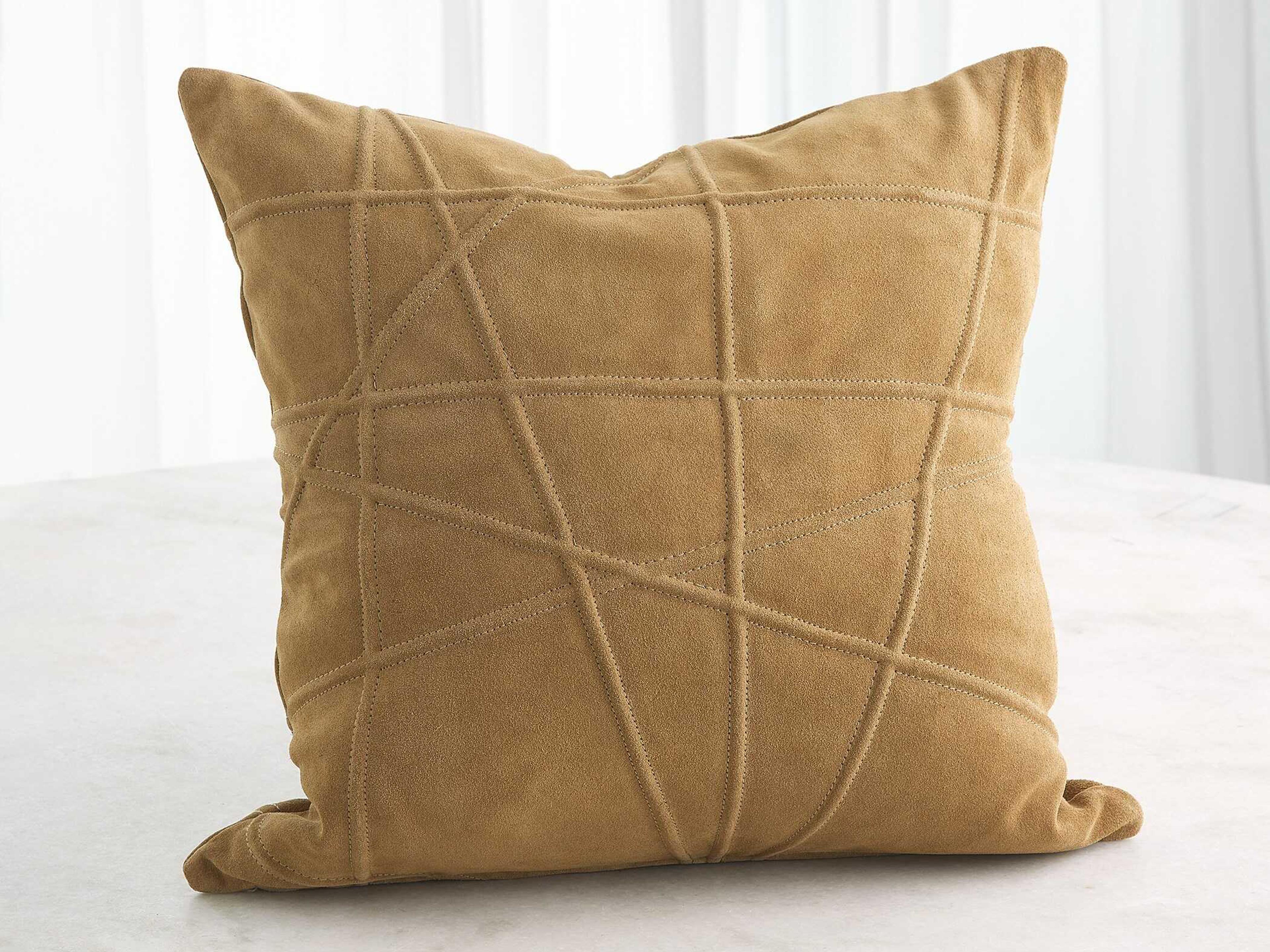 Global Views Crossroads Camel Suede Pillow