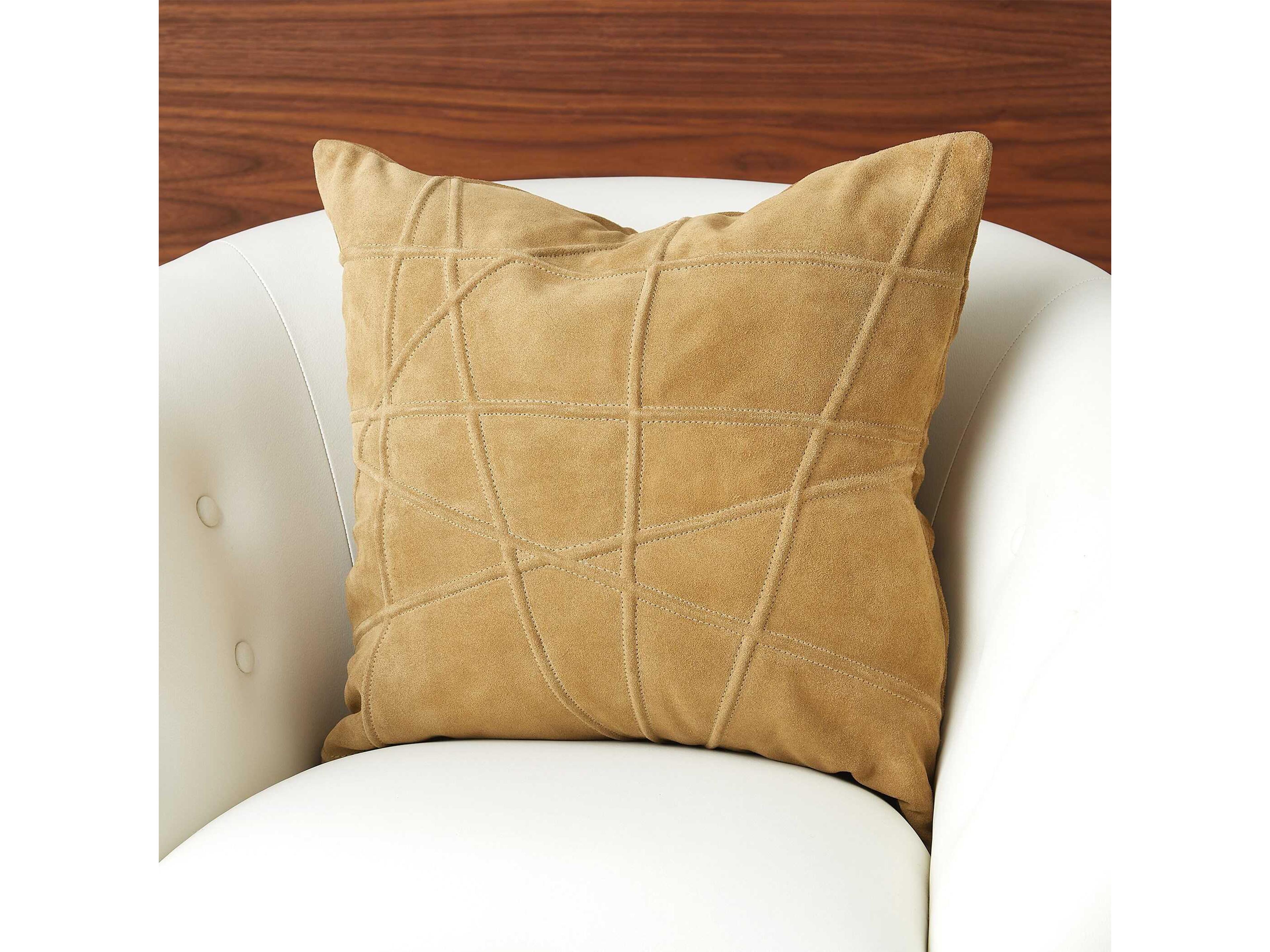 Global Views Crossroads Camel Suede Pillow