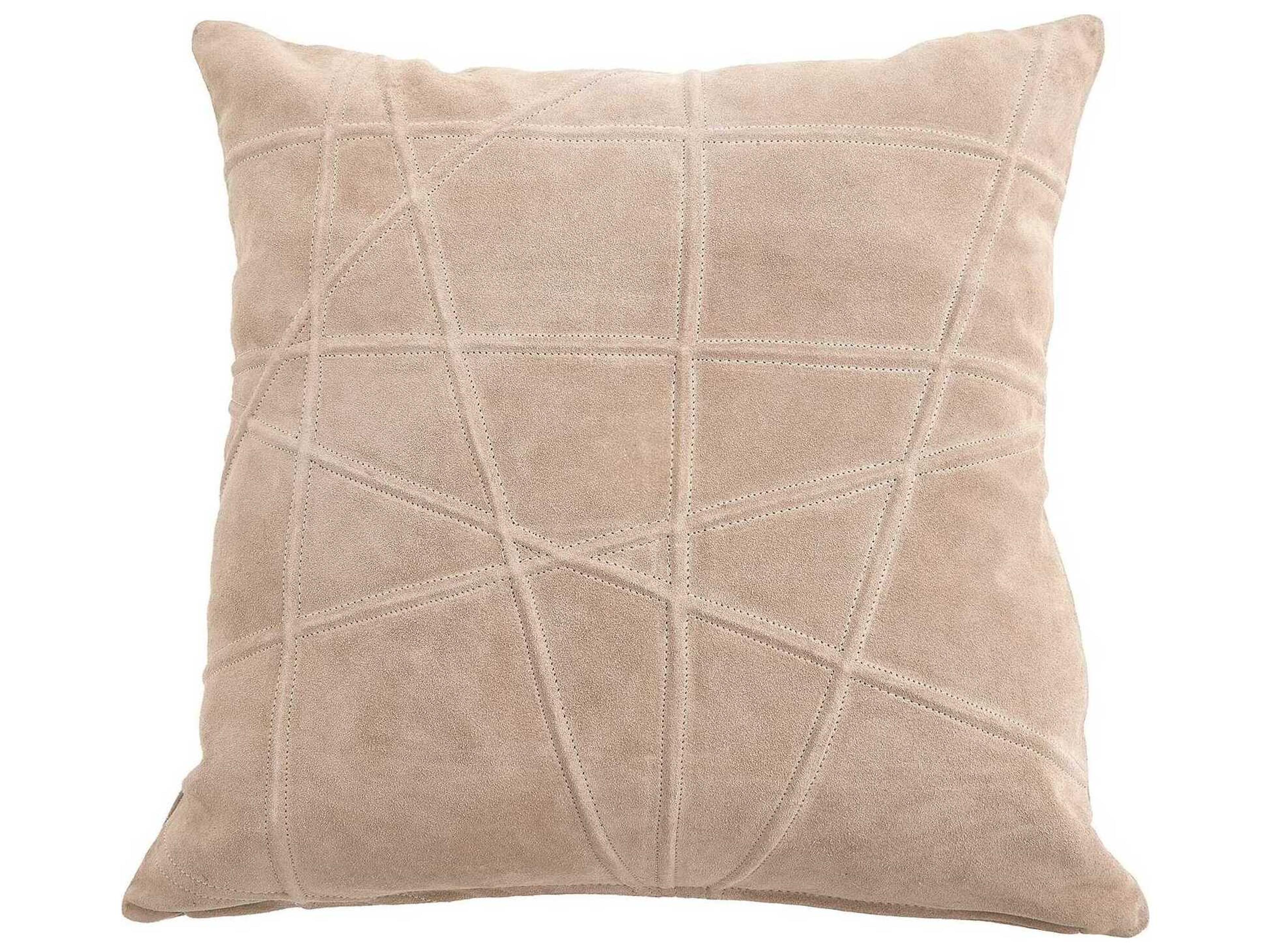 Crossroads Taupe Suede Pillow