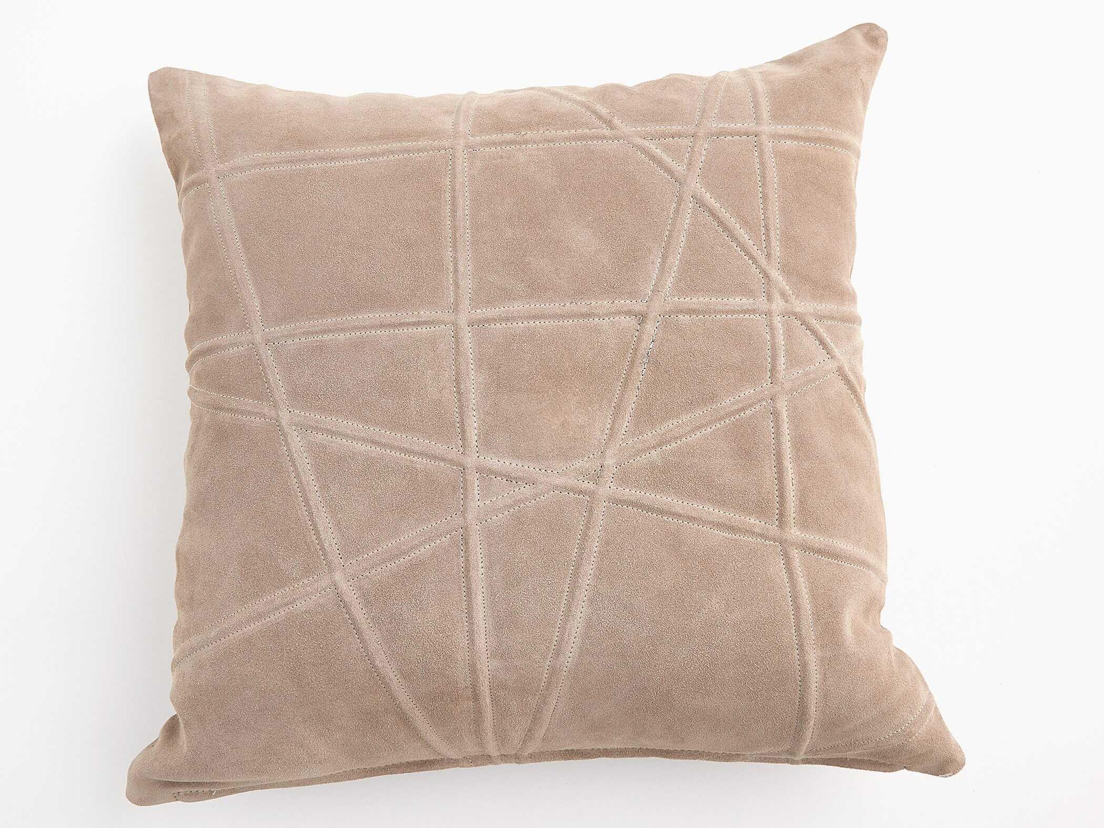 Global Views Crossroads Taupe Suede Pillow