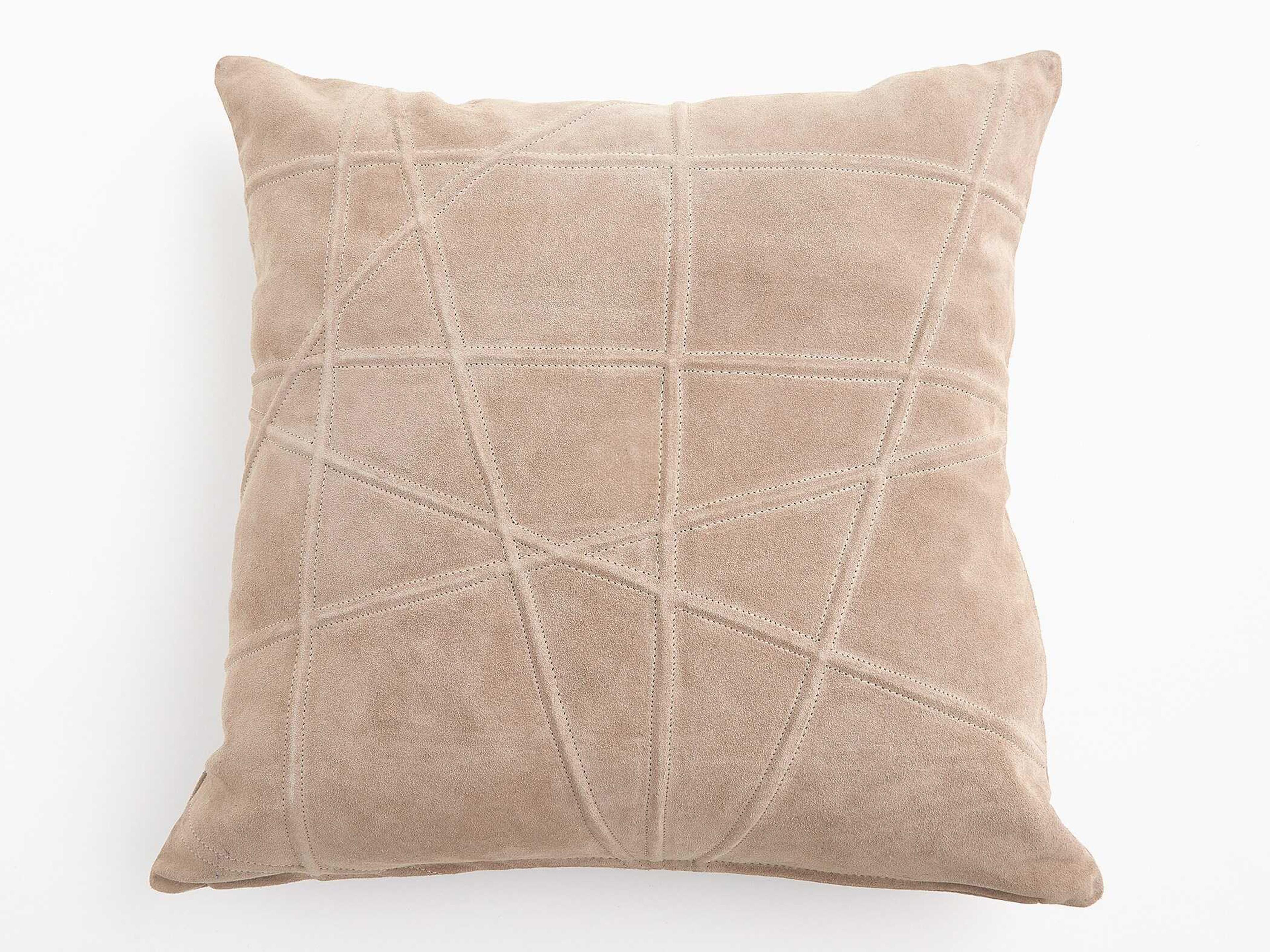 Global Views Crossroads Taupe Suede Pillow