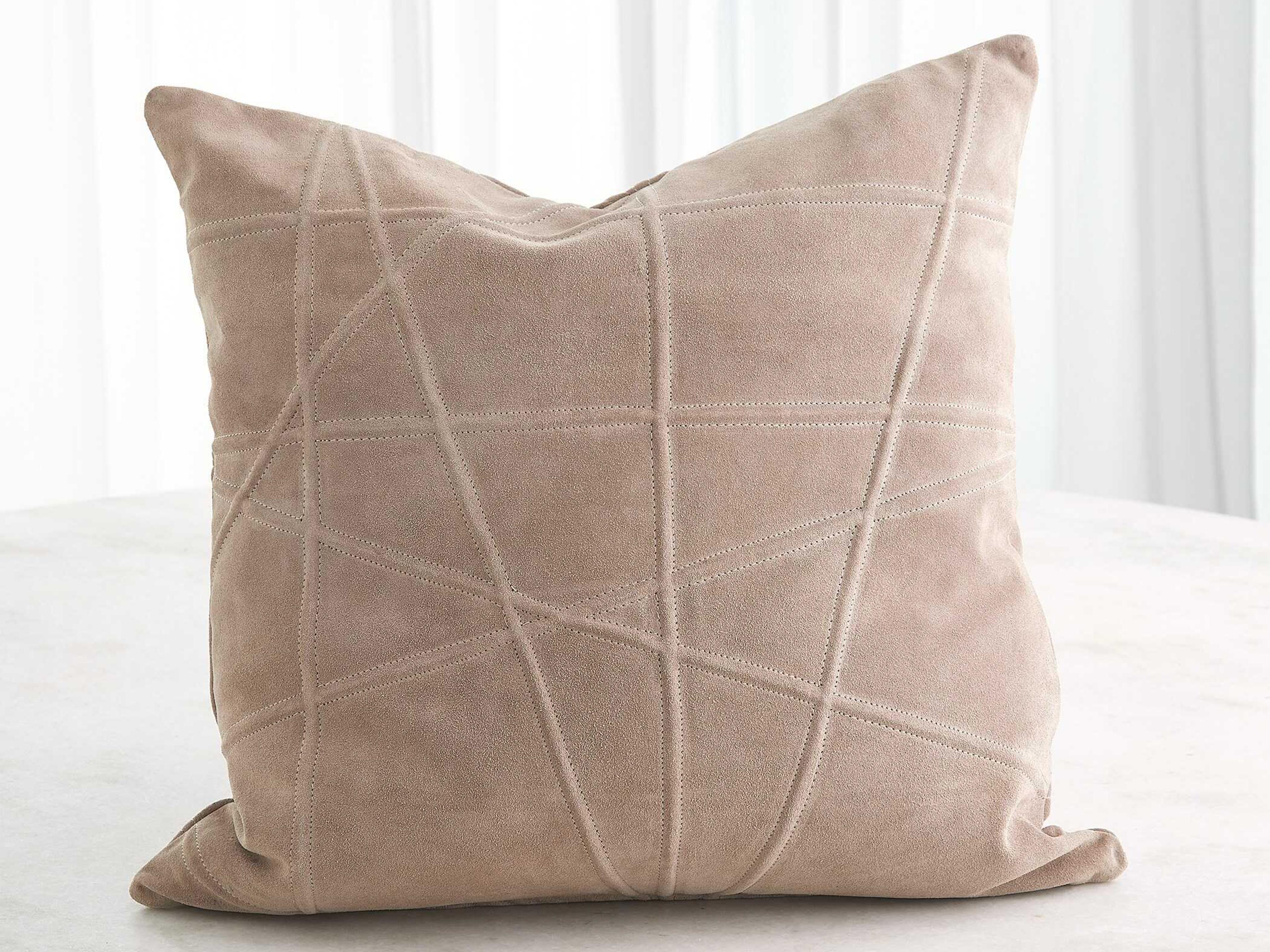 Global Views Crossroads Taupe Suede Pillow