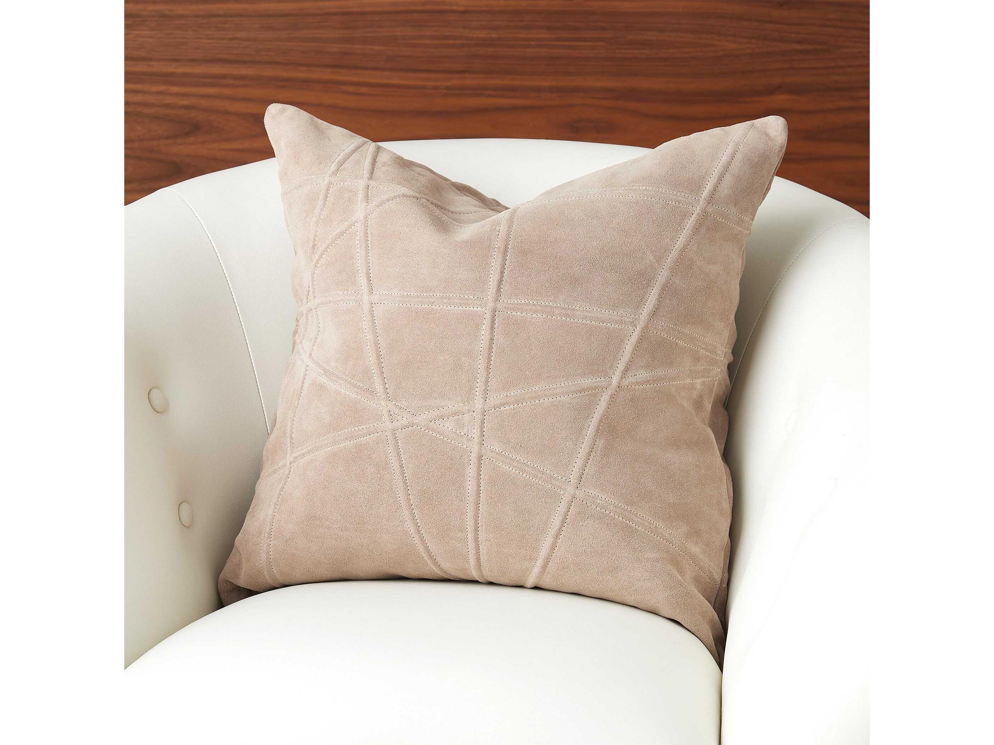 Global Views Crossroads Taupe Suede Pillow
