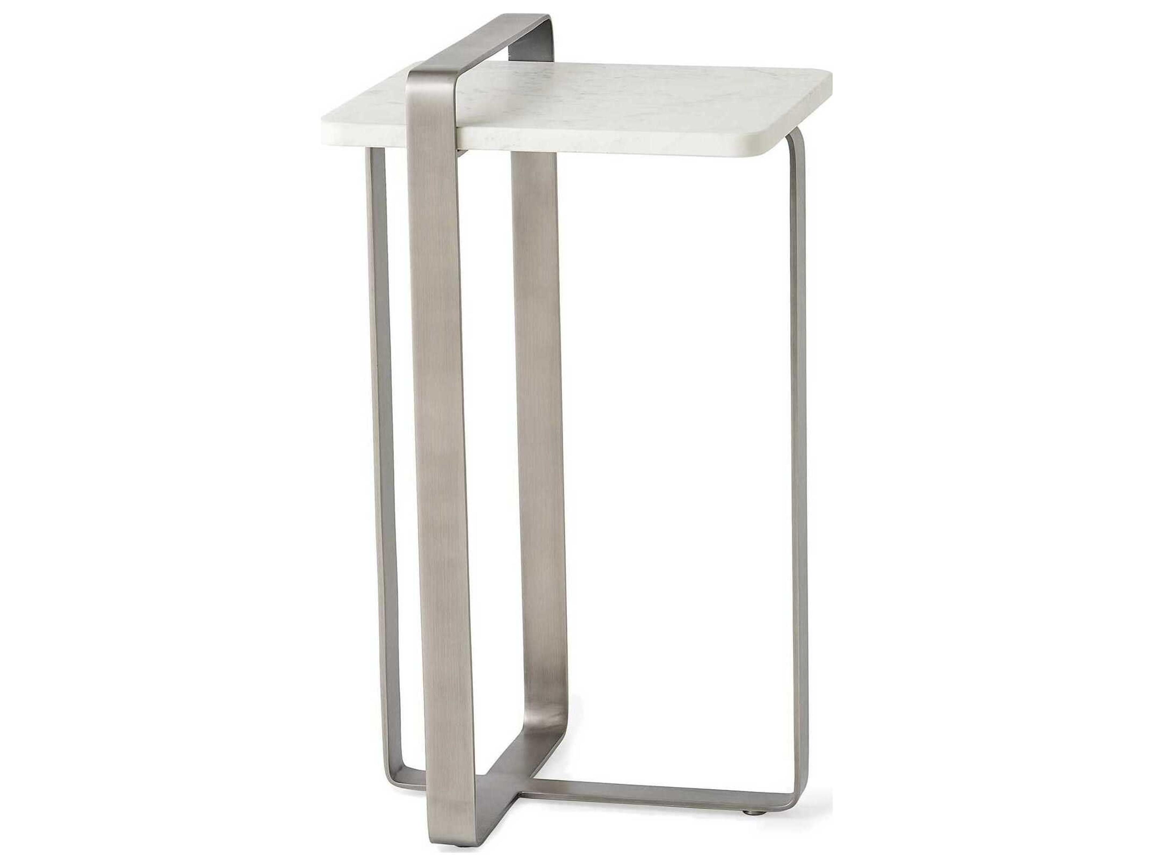 Edit Rectangular Marble Brushed Gunmetal End Table