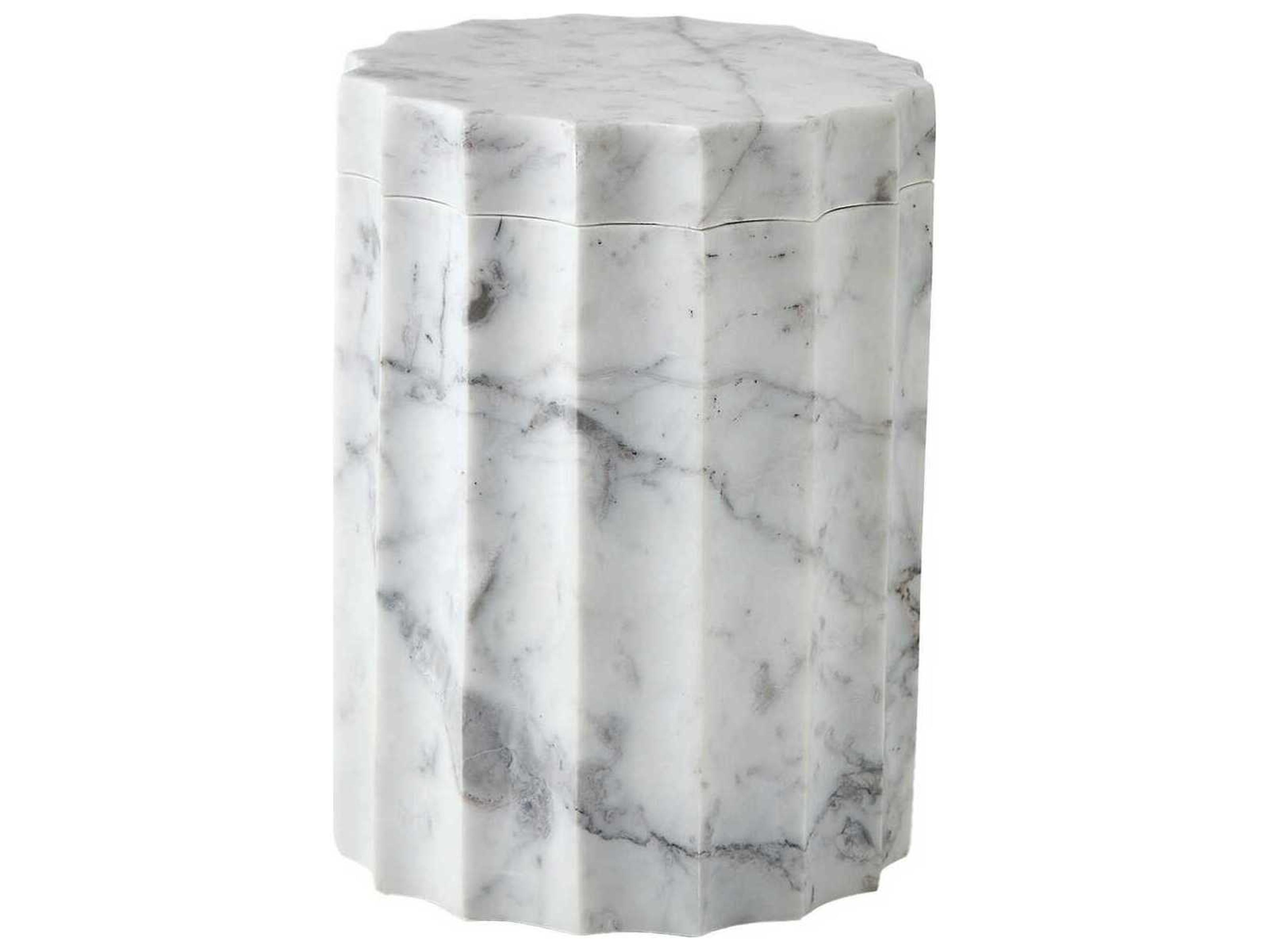 Global Views Ionic Grey White Jar