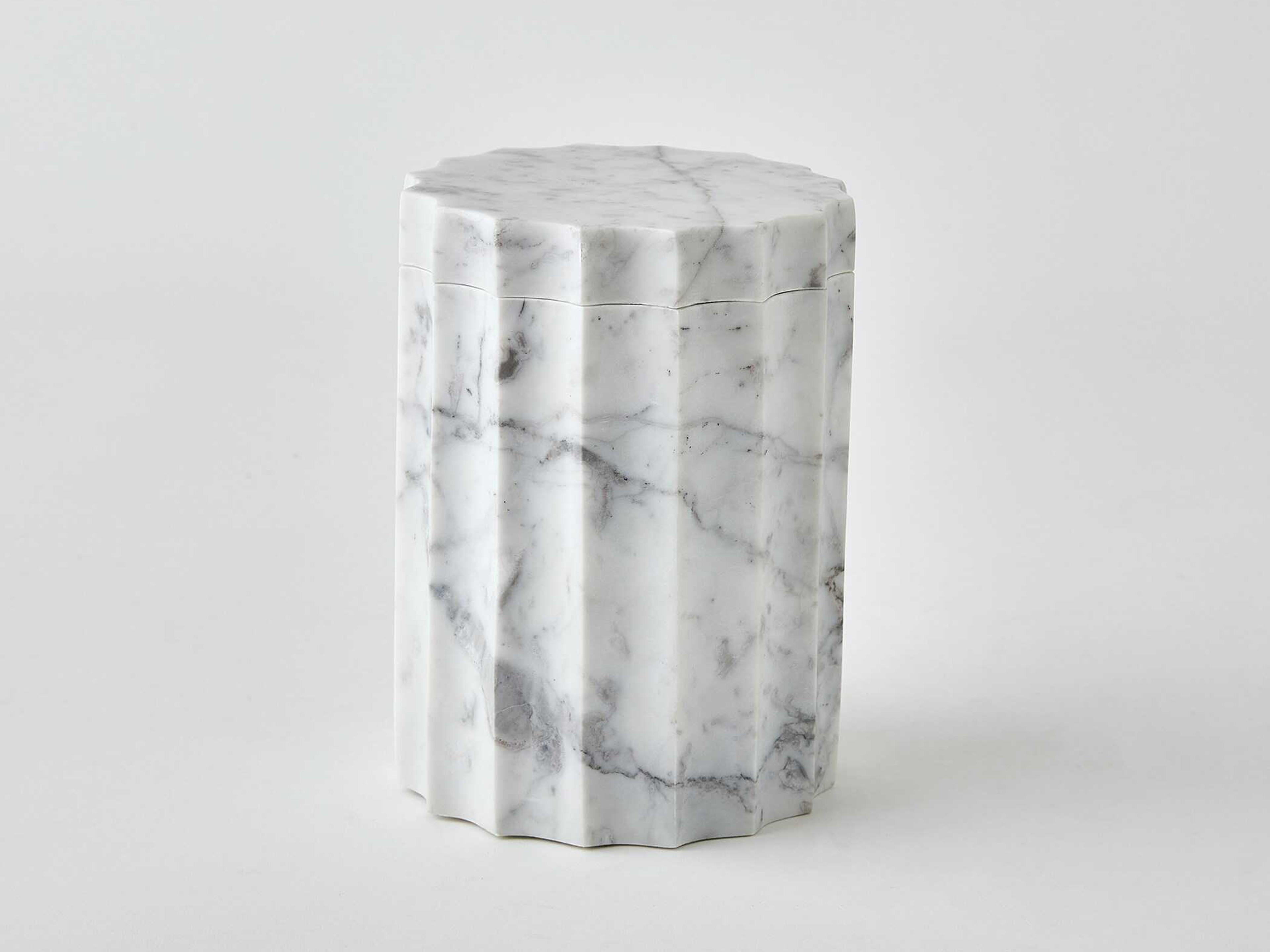Global Views Ionic Grey White Jar