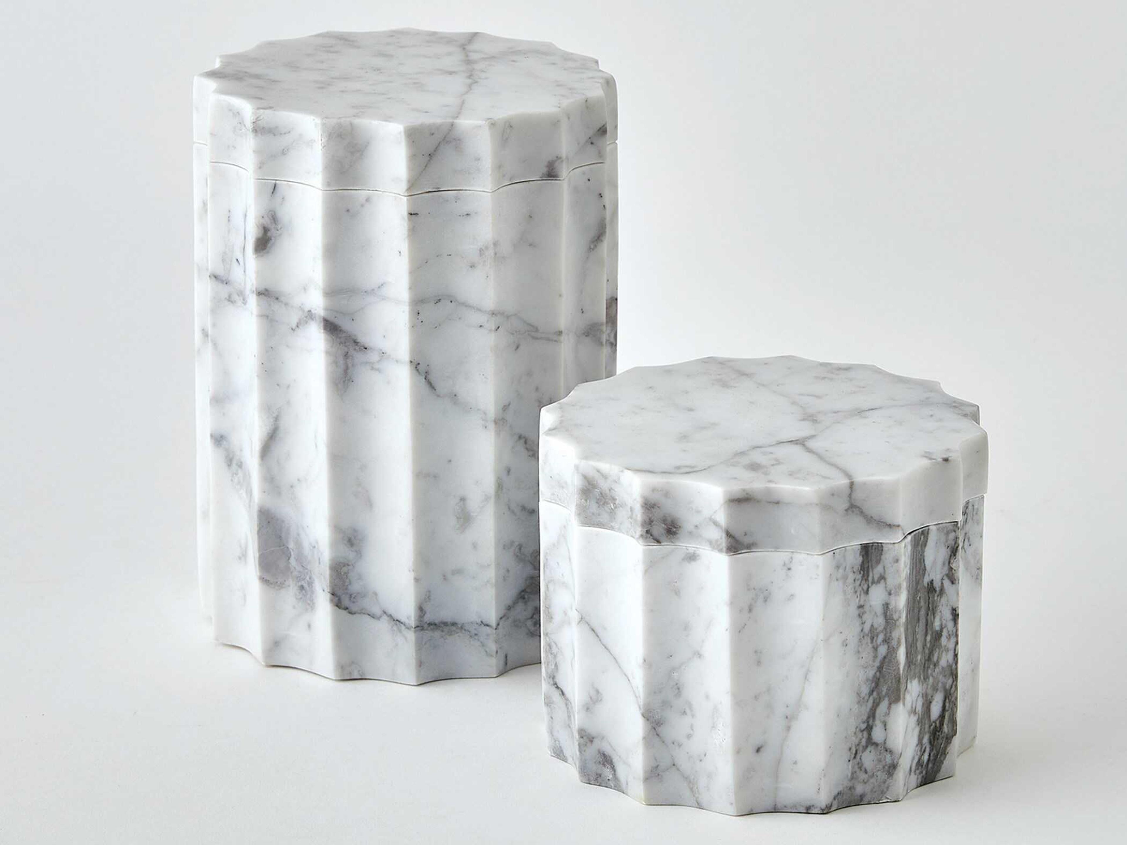 Global Views Ionic Grey White Jar