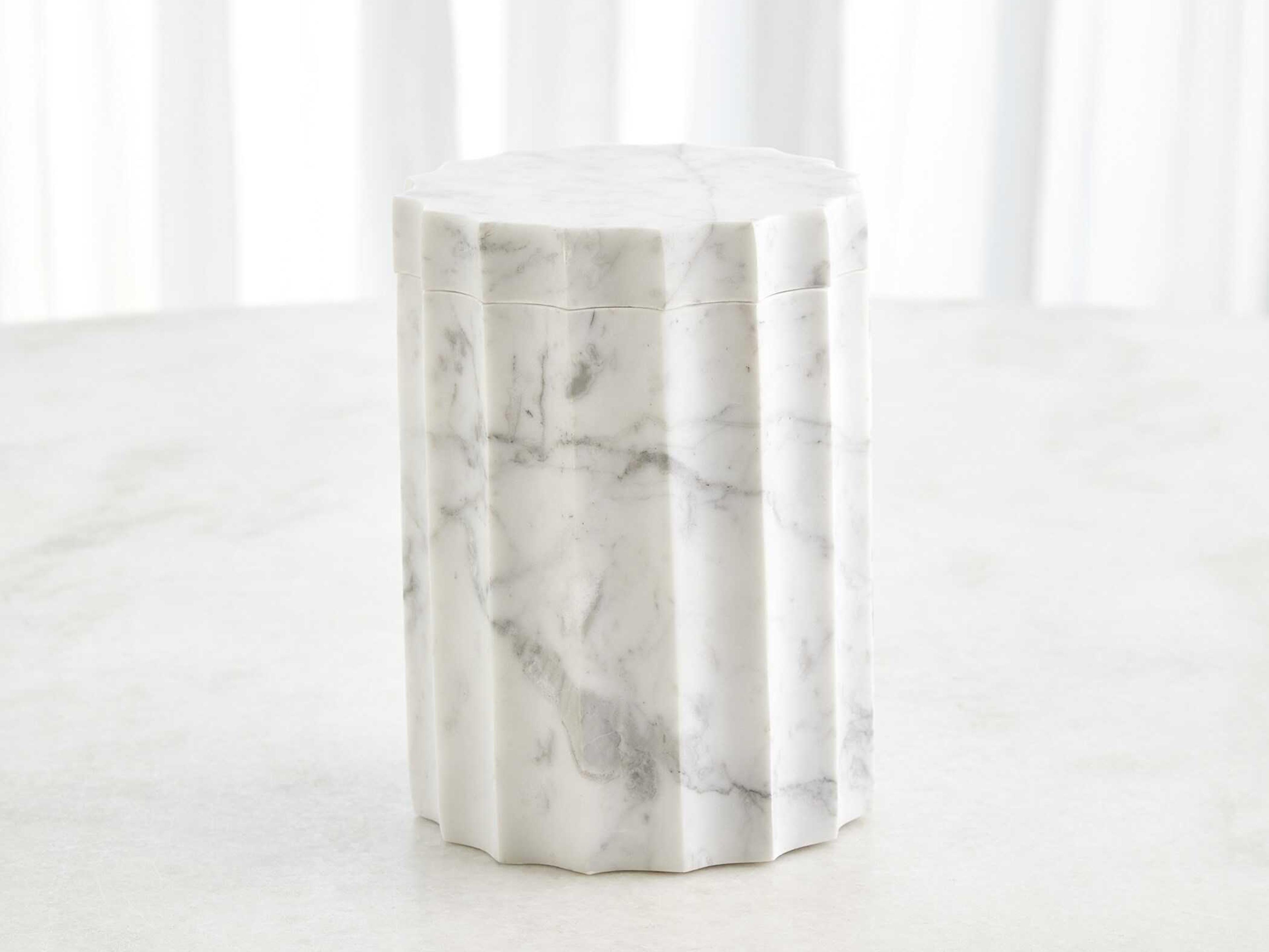 Global Views Ionic Grey White Jar