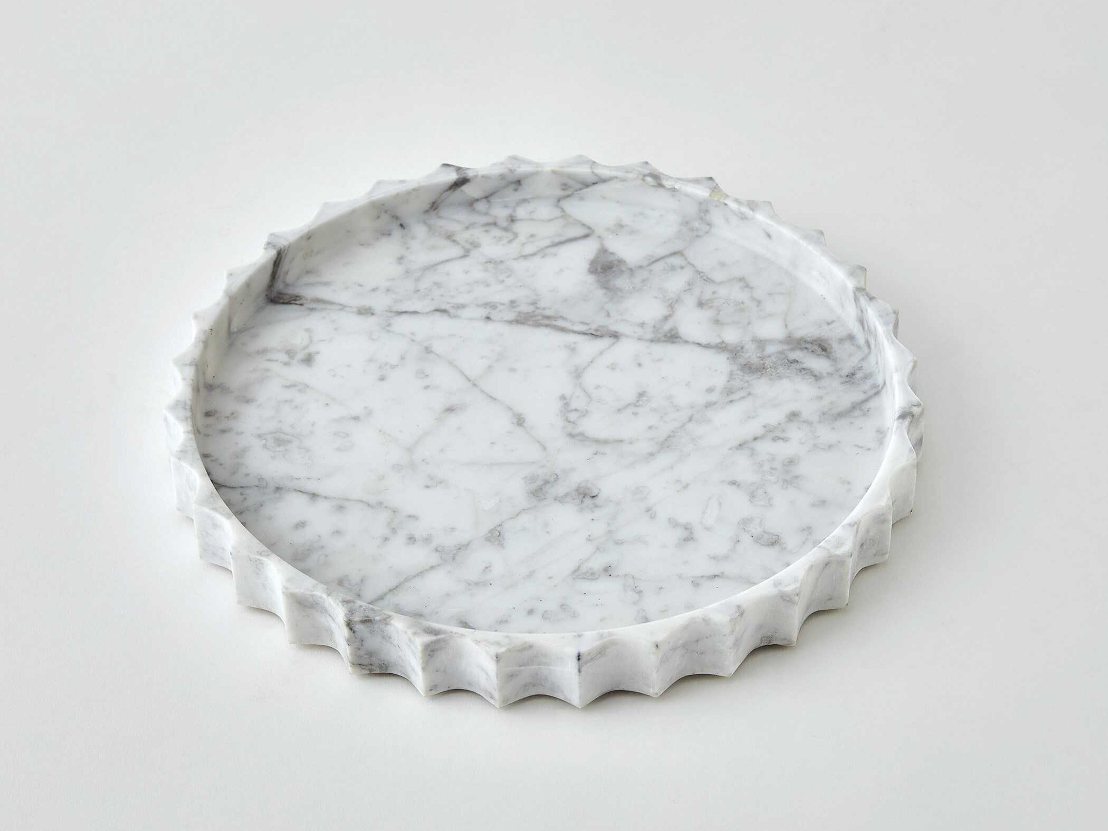 Global Views Grey White Ionic Tray