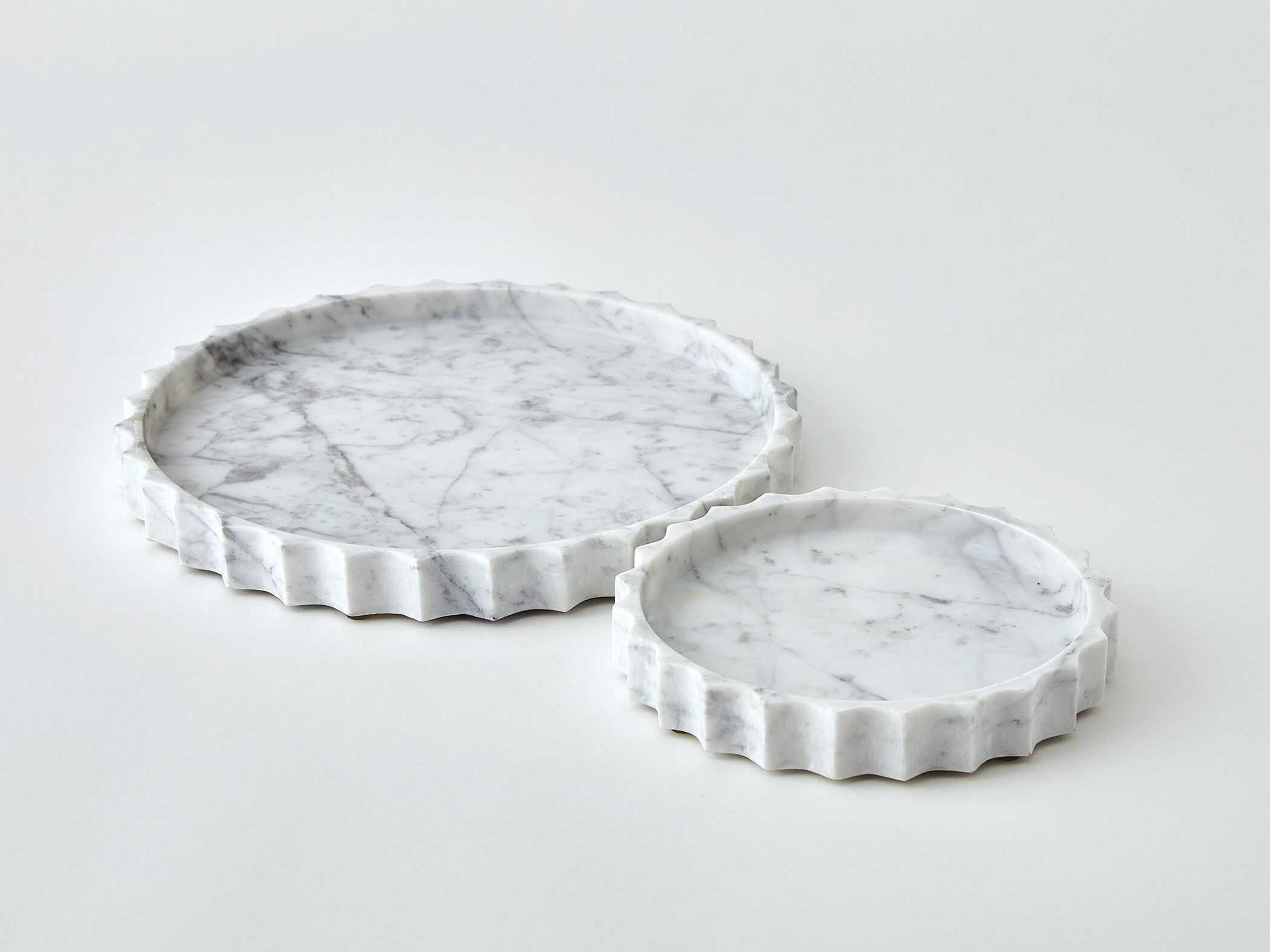 Global Views Grey White Ionic Tray