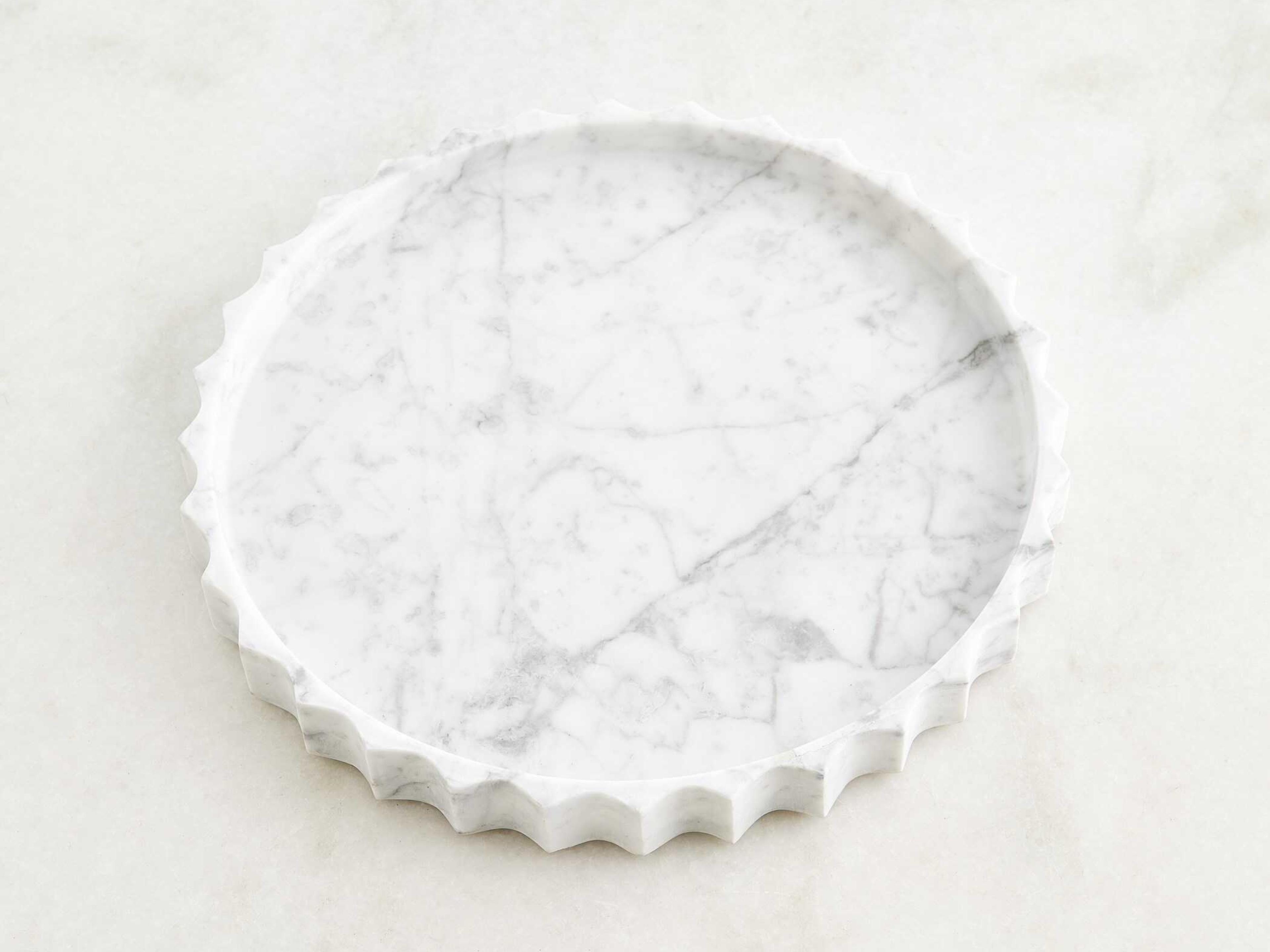 Global Views Grey White Ionic Tray