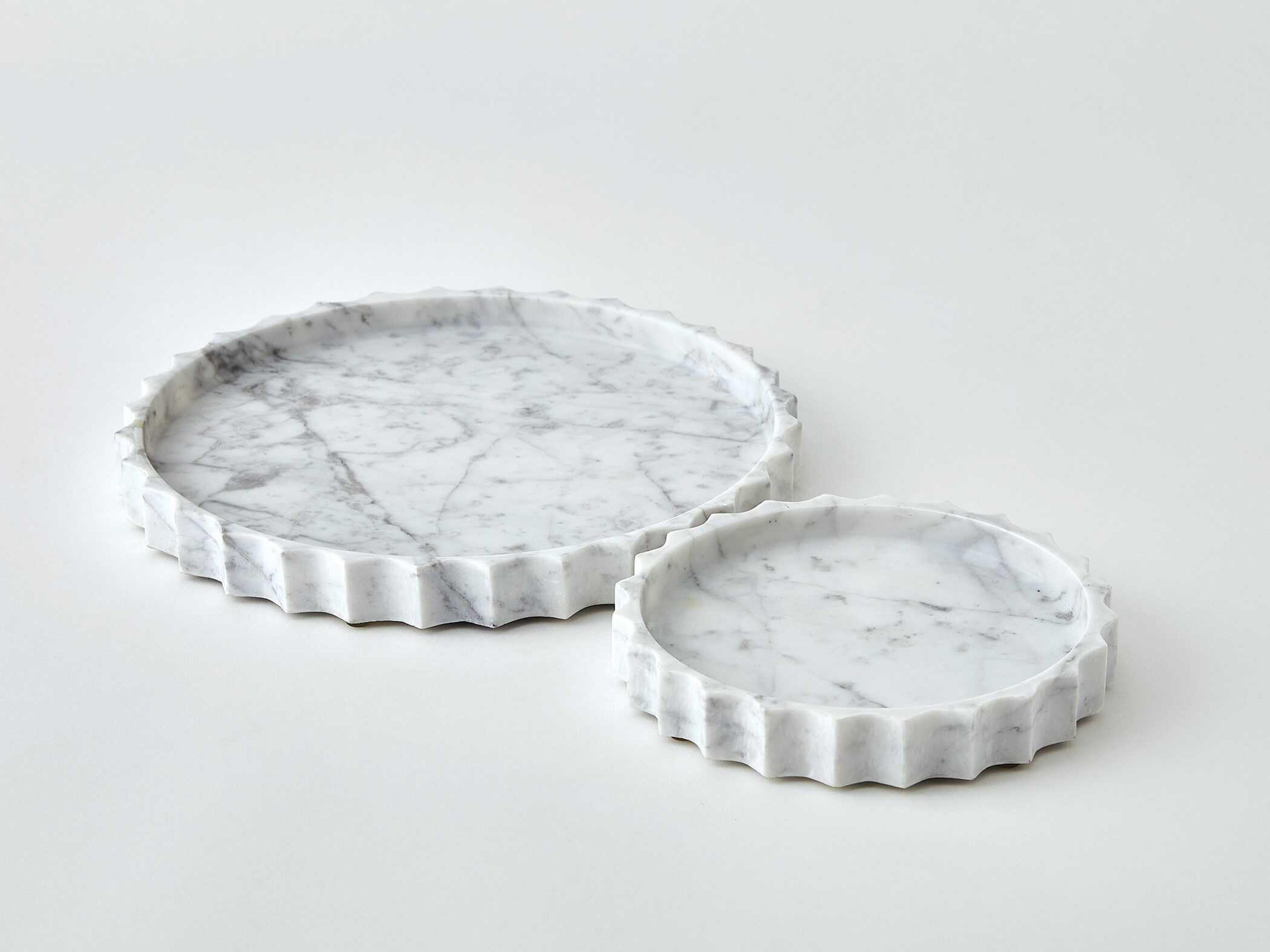 Global Views Grey White Ionic Tray