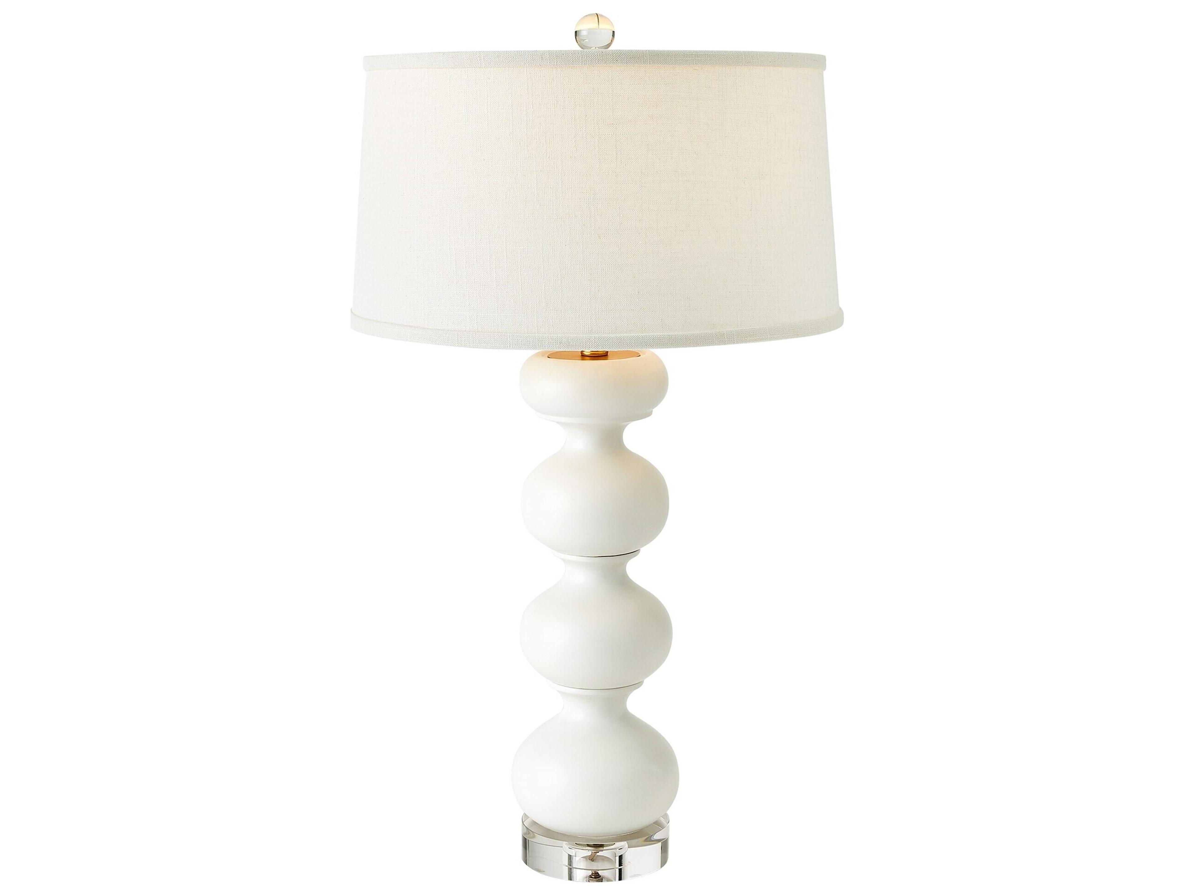 Stacked White Table Lamp