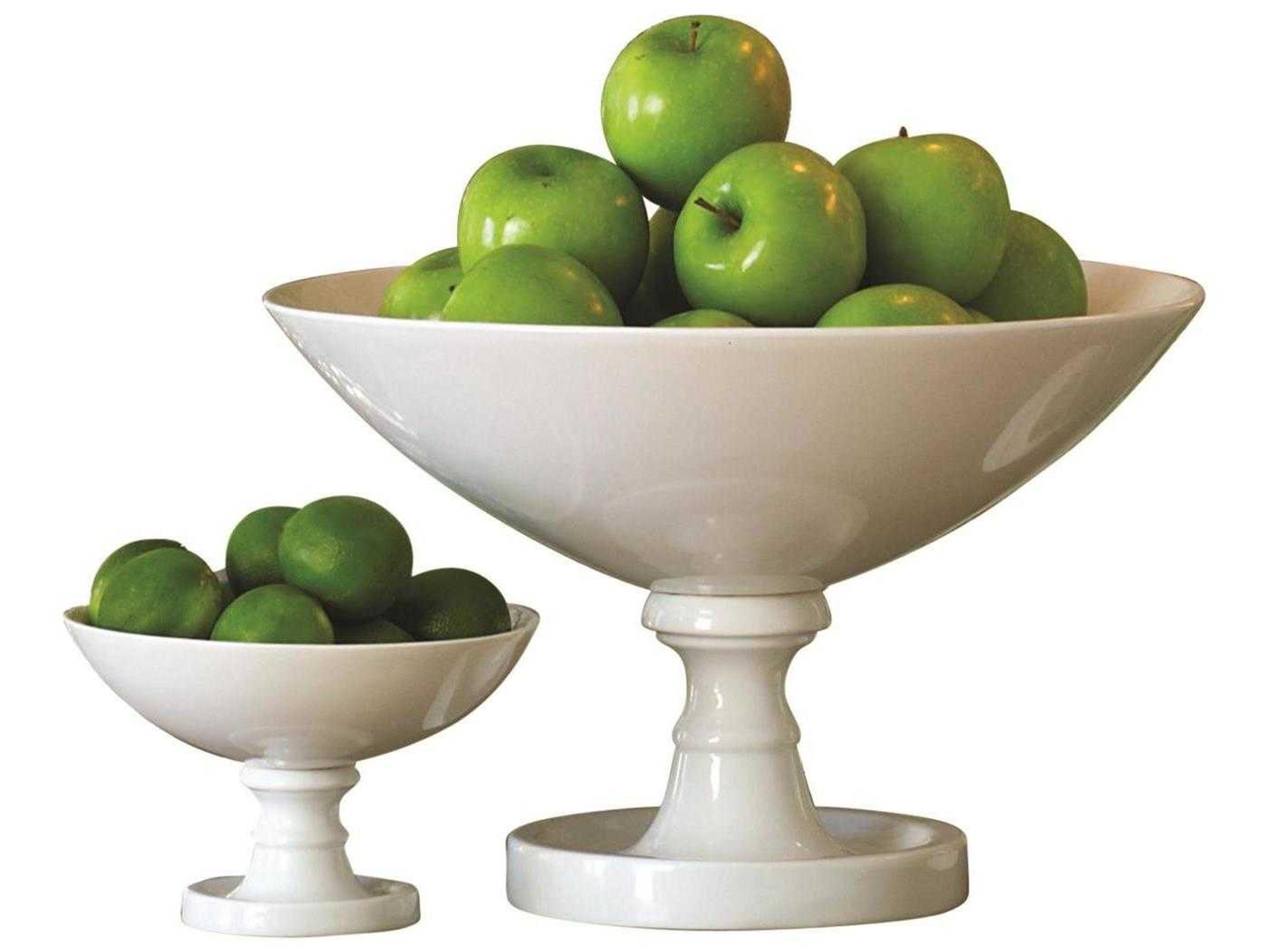 Global Views White Grand Pedestal Decorative Bowl