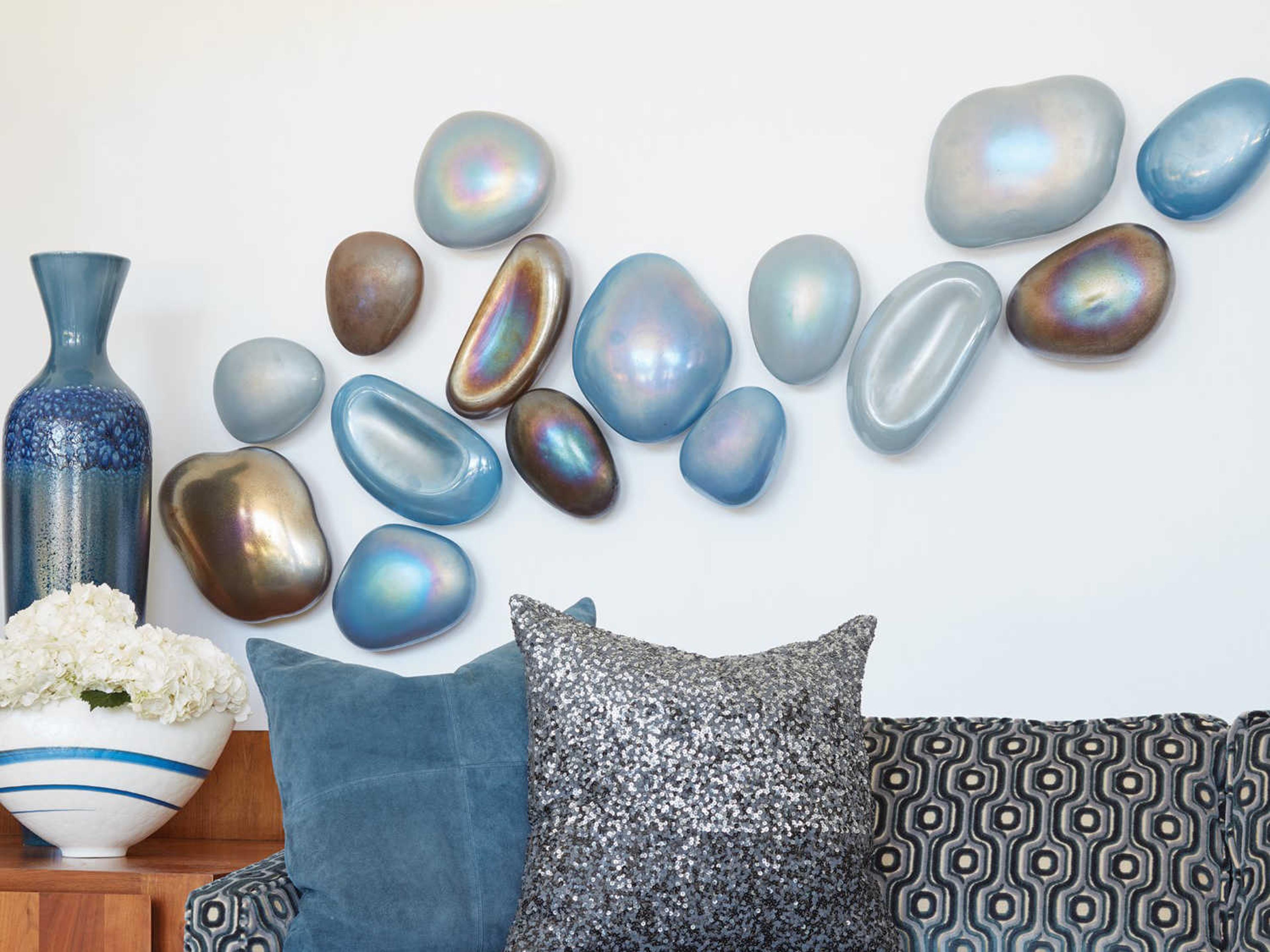 Global Views Sapphire Glass Wall Art Set of 5