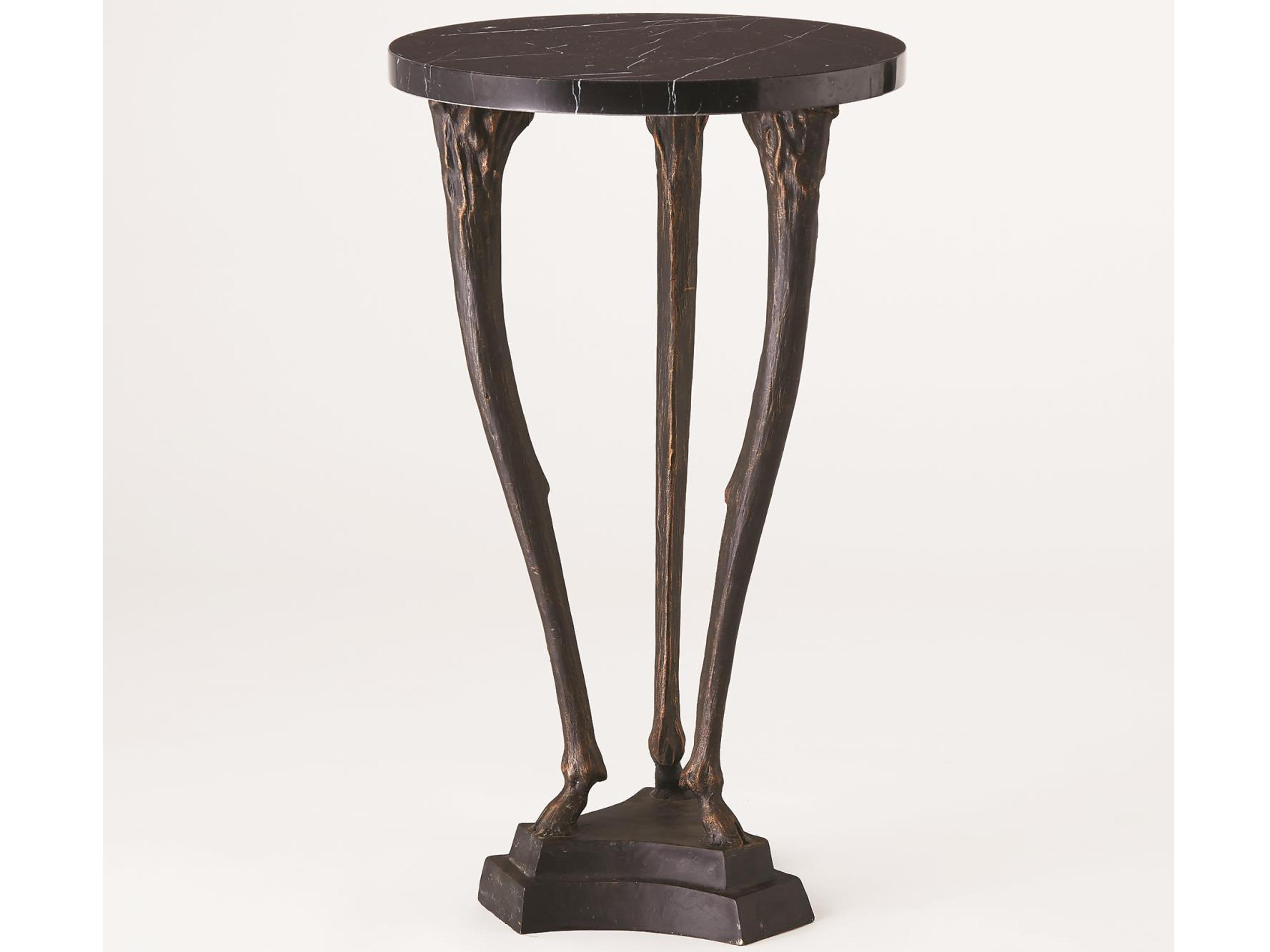 Global Views Round Marble End Table