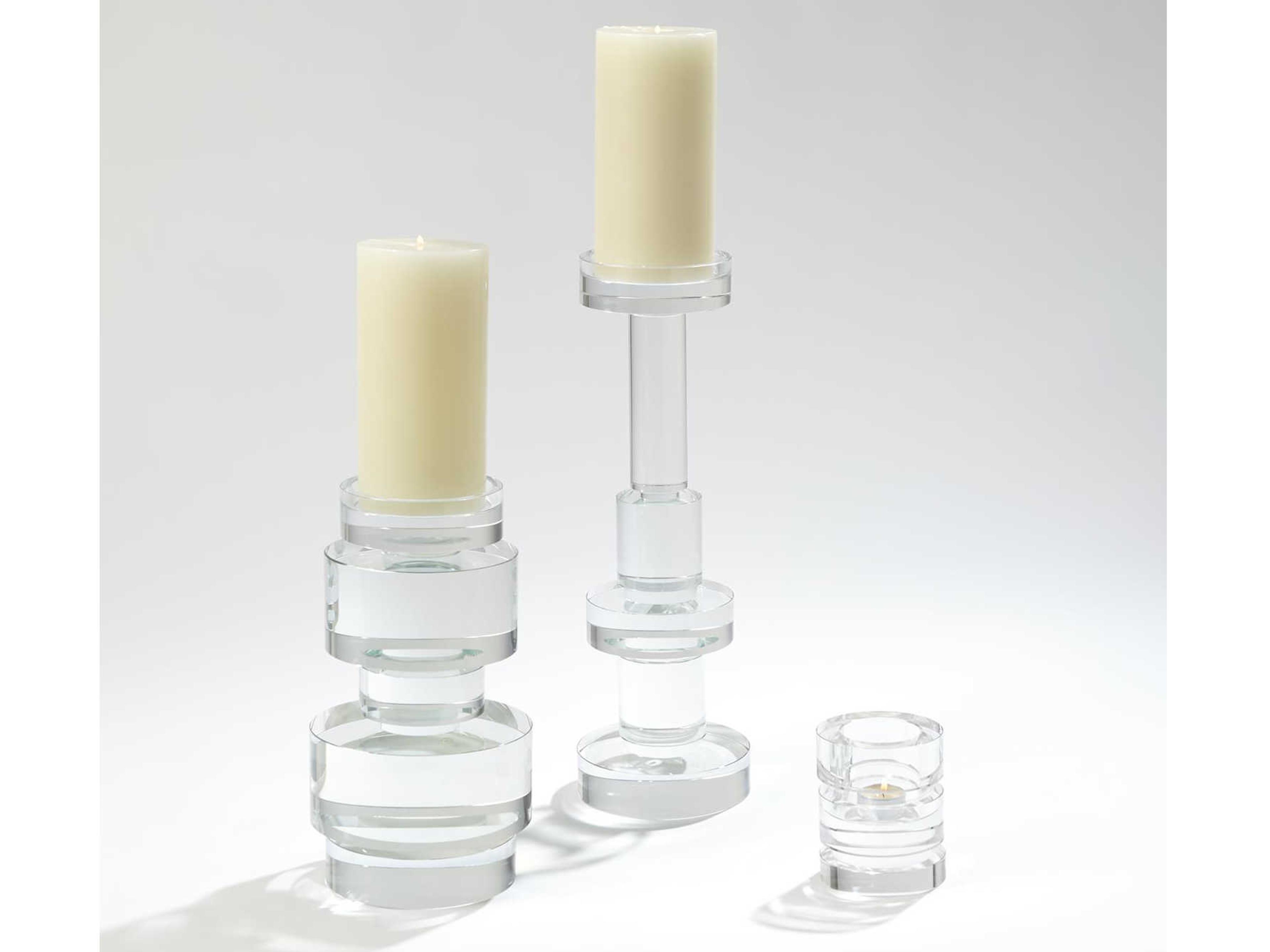 Global Views Large Brillant Round Pillar Candle Holder