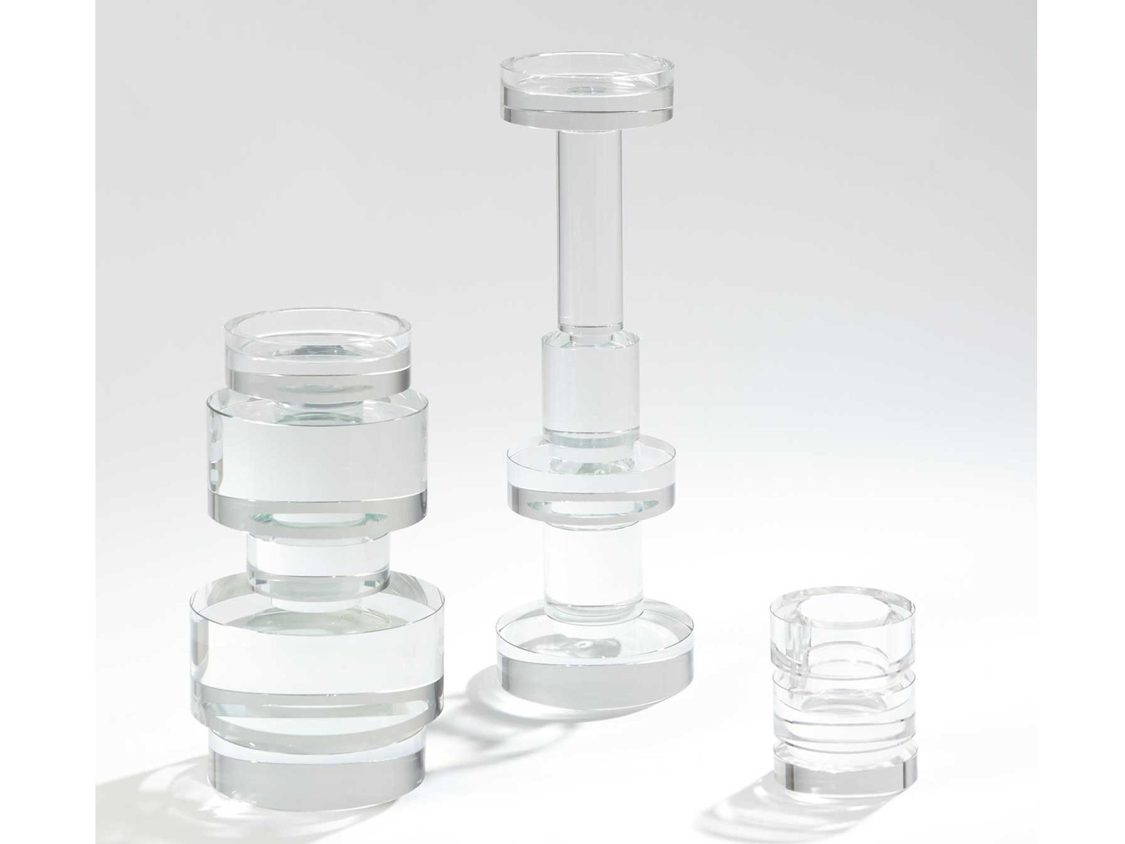 Global Views Large Brillant Round Pillar Candle Holder