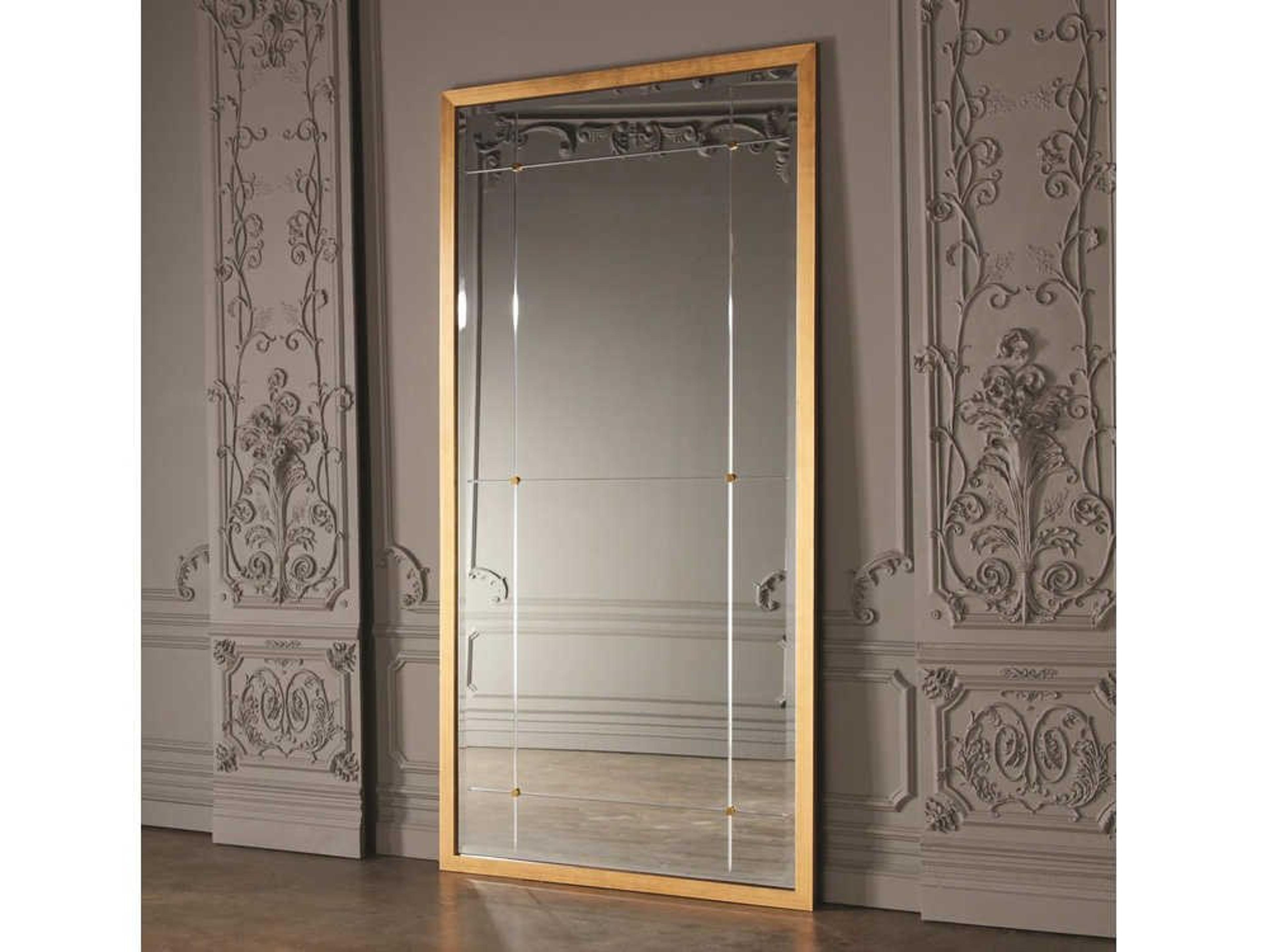 Gold Leaf Floor Mirror Rectangular