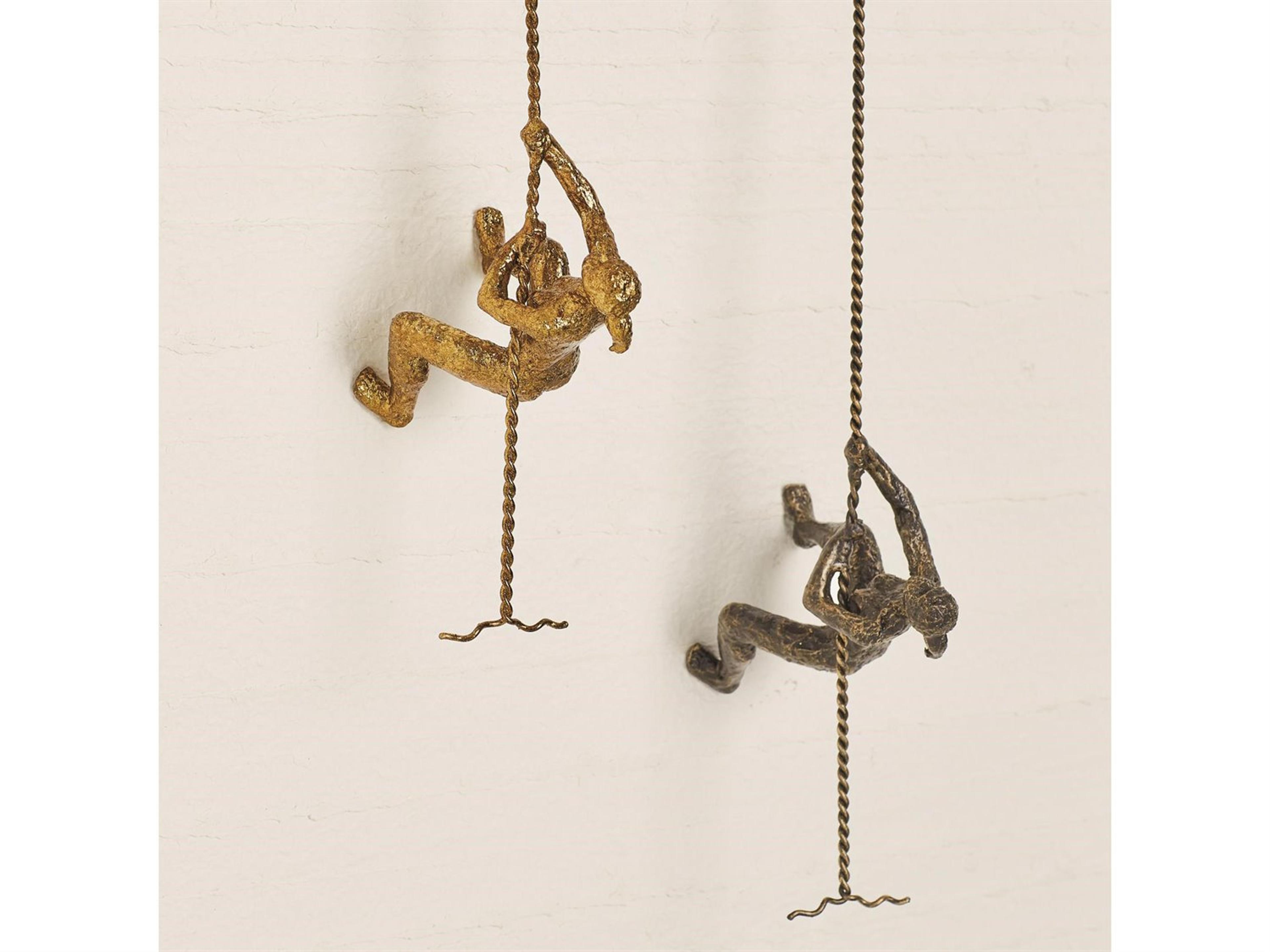 Global Views GV Climbing Bronze Climbing Woman Wall Sculpture