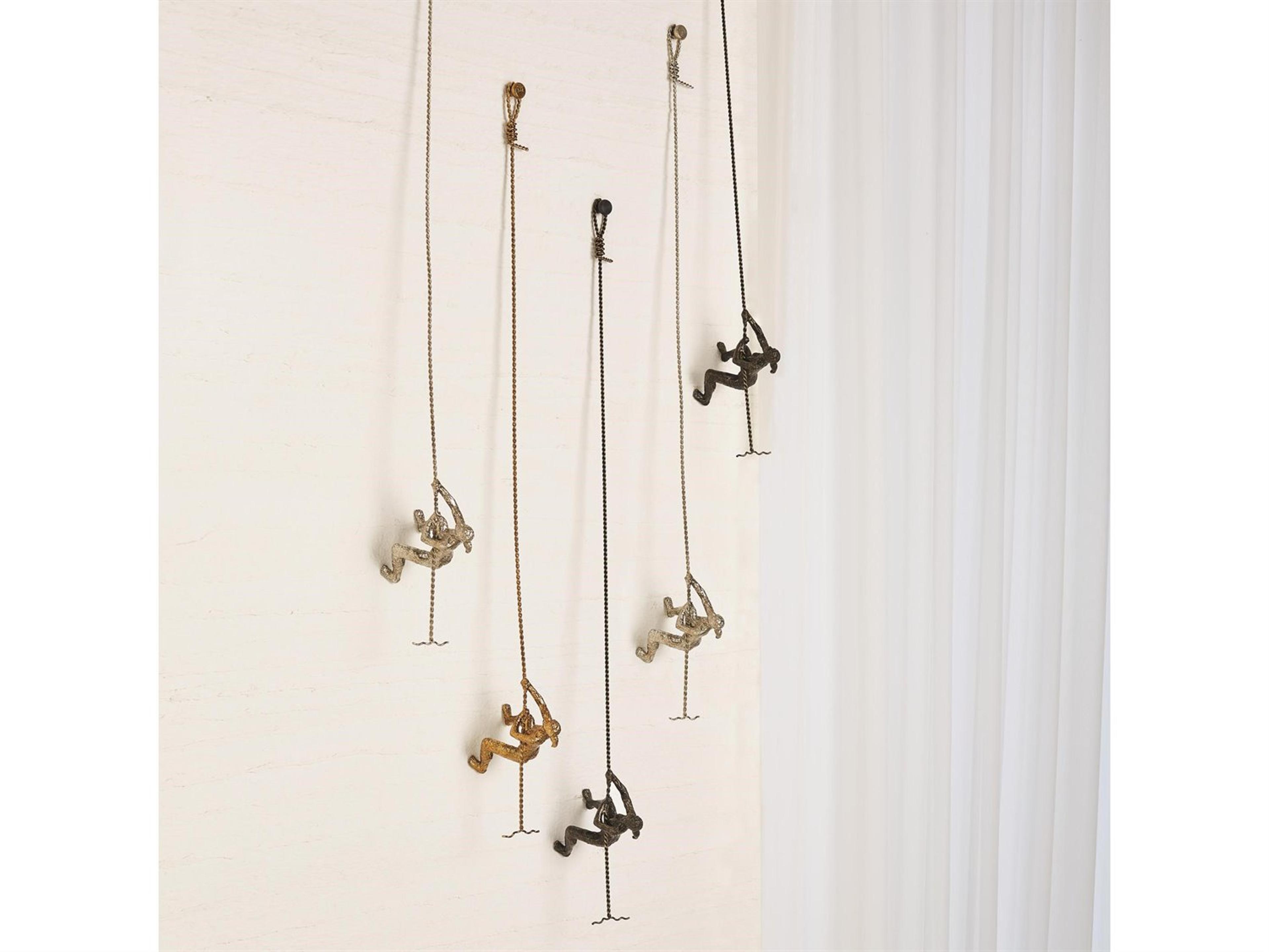 Global Views GV Climbing Bronze Climbing Woman Wall Sculpture