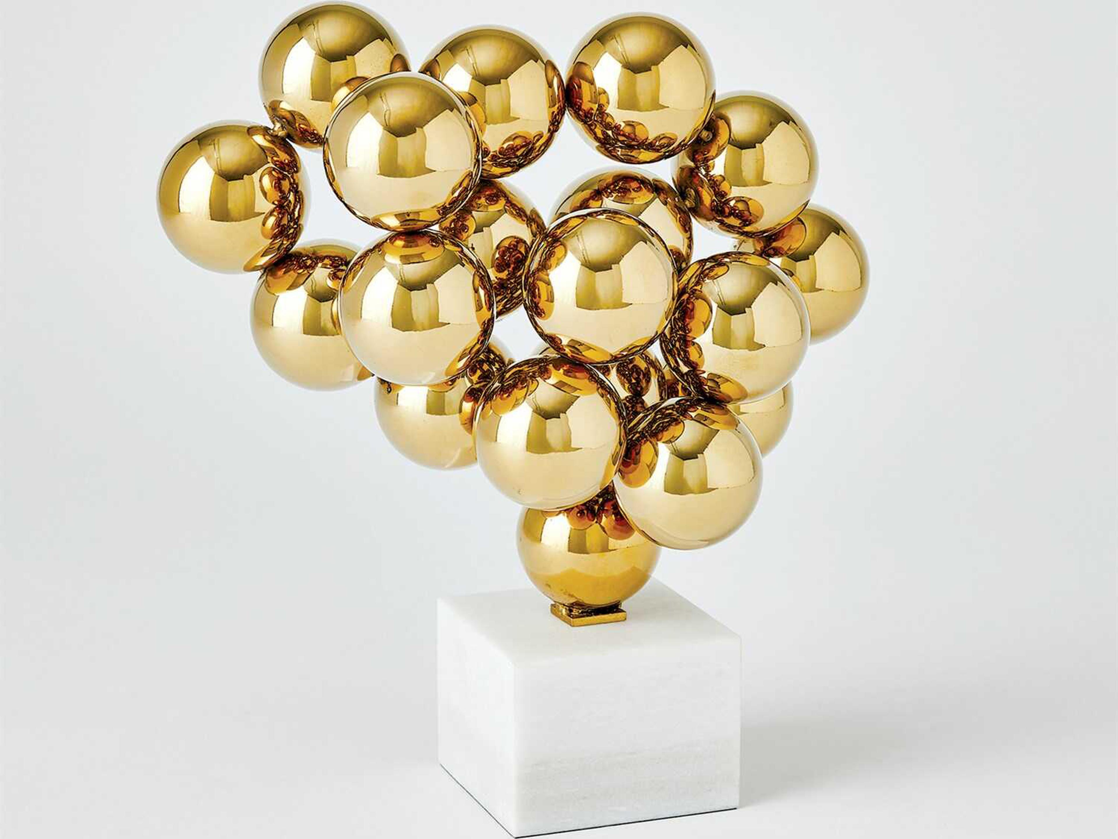 Global Views Sphere Brass Sculpture