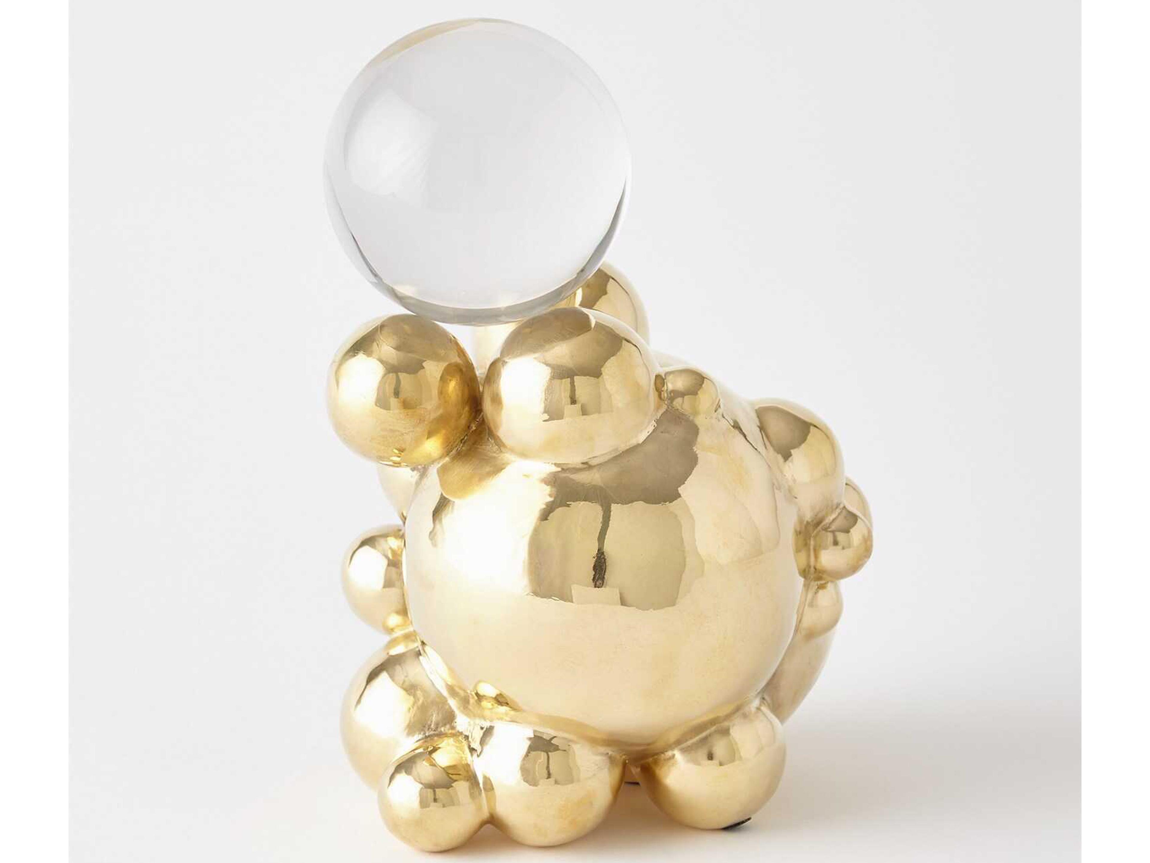 Bubble Orb Brass / Crystal 8" Holder